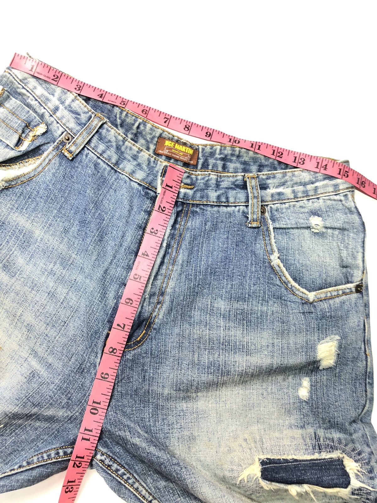Designer JOGE MARTIN MAN MADE CARFTED BLUE WASH DISSTRESSED DENIM Size US 31 - 12 Thumbnail