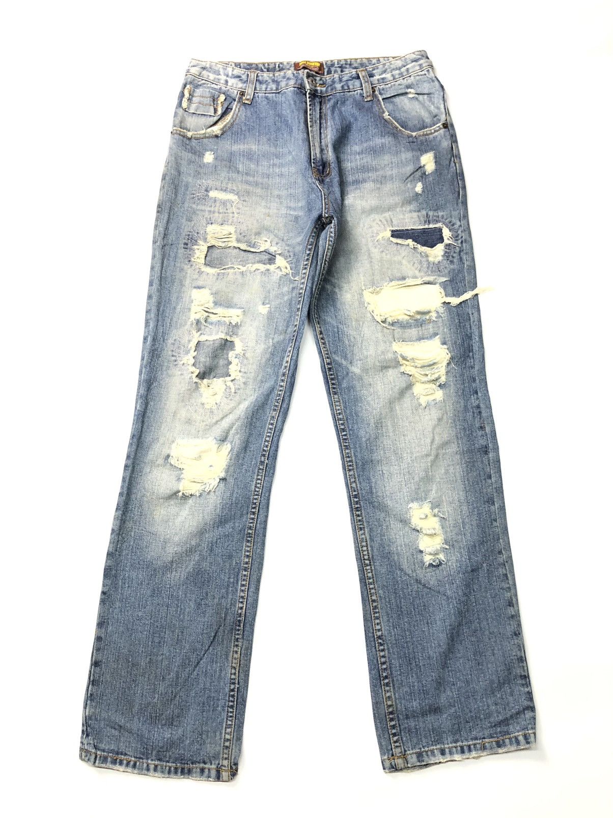 Designer JOGE MARTIN MAN MADE CARFTED BLUE WASH DISSTRESSED DENIM Size US 31 - 1 Thumbnail
