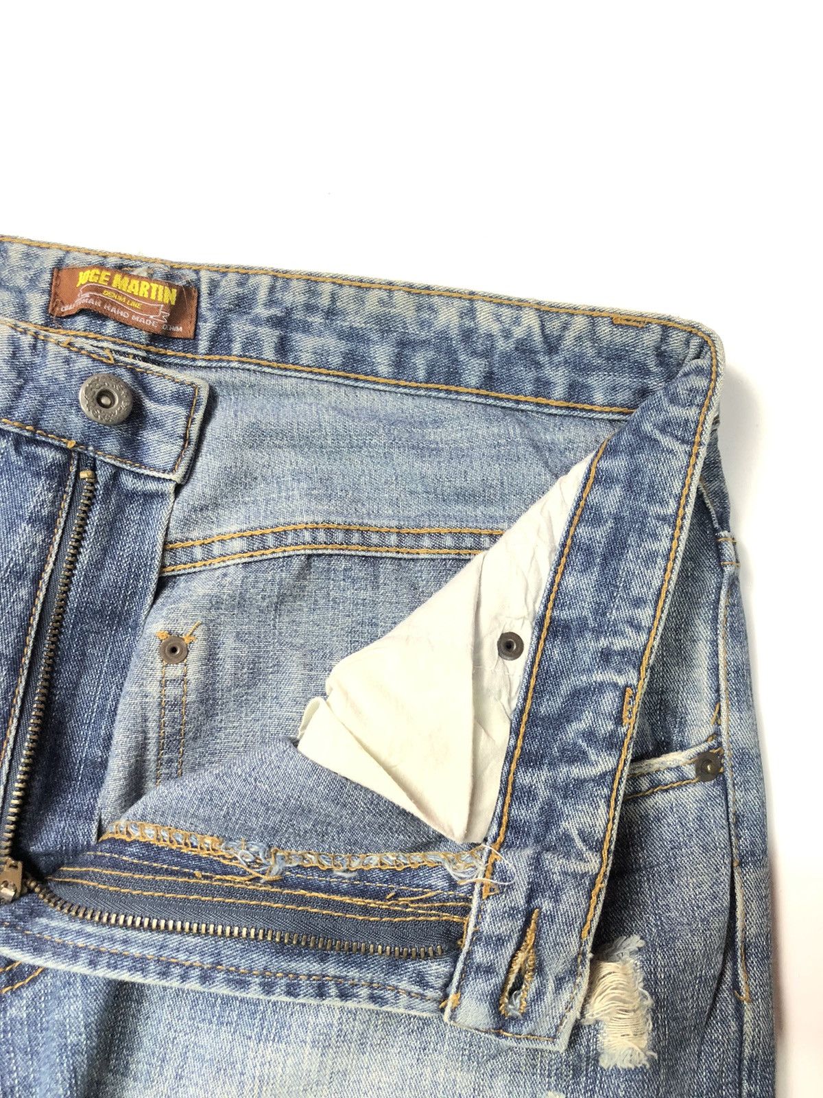 Designer JOGE MARTIN MAN MADE CARFTED BLUE WASH DISSTRESSED DENIM Size US 31 - 6 Thumbnail