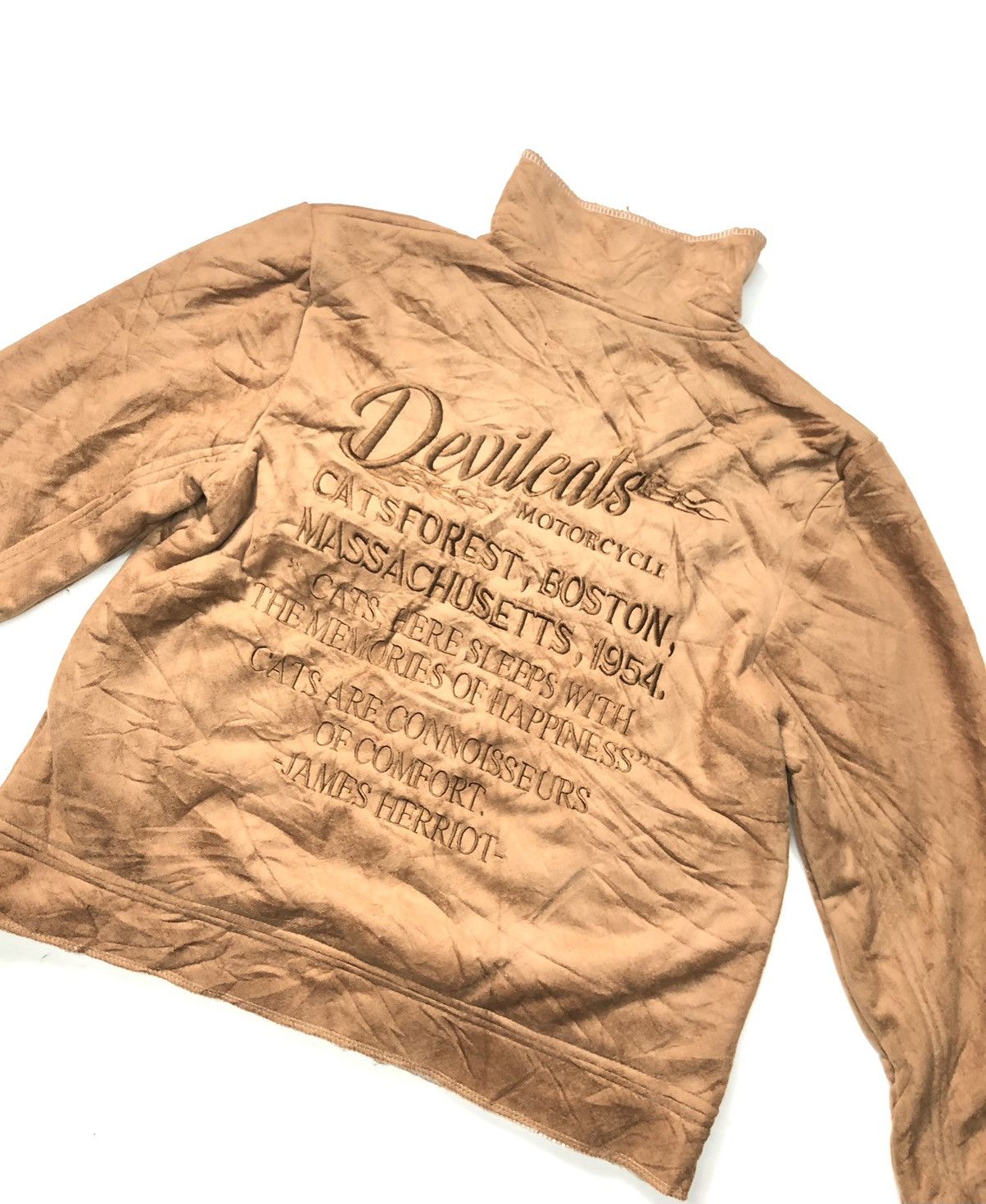 Other × Vintage VINTAGE DEVIL CATS MOTORCYCLE SUEDE SHERPA JACKET Size US M / EU 48-50 / 2 - 2 Thumbnail