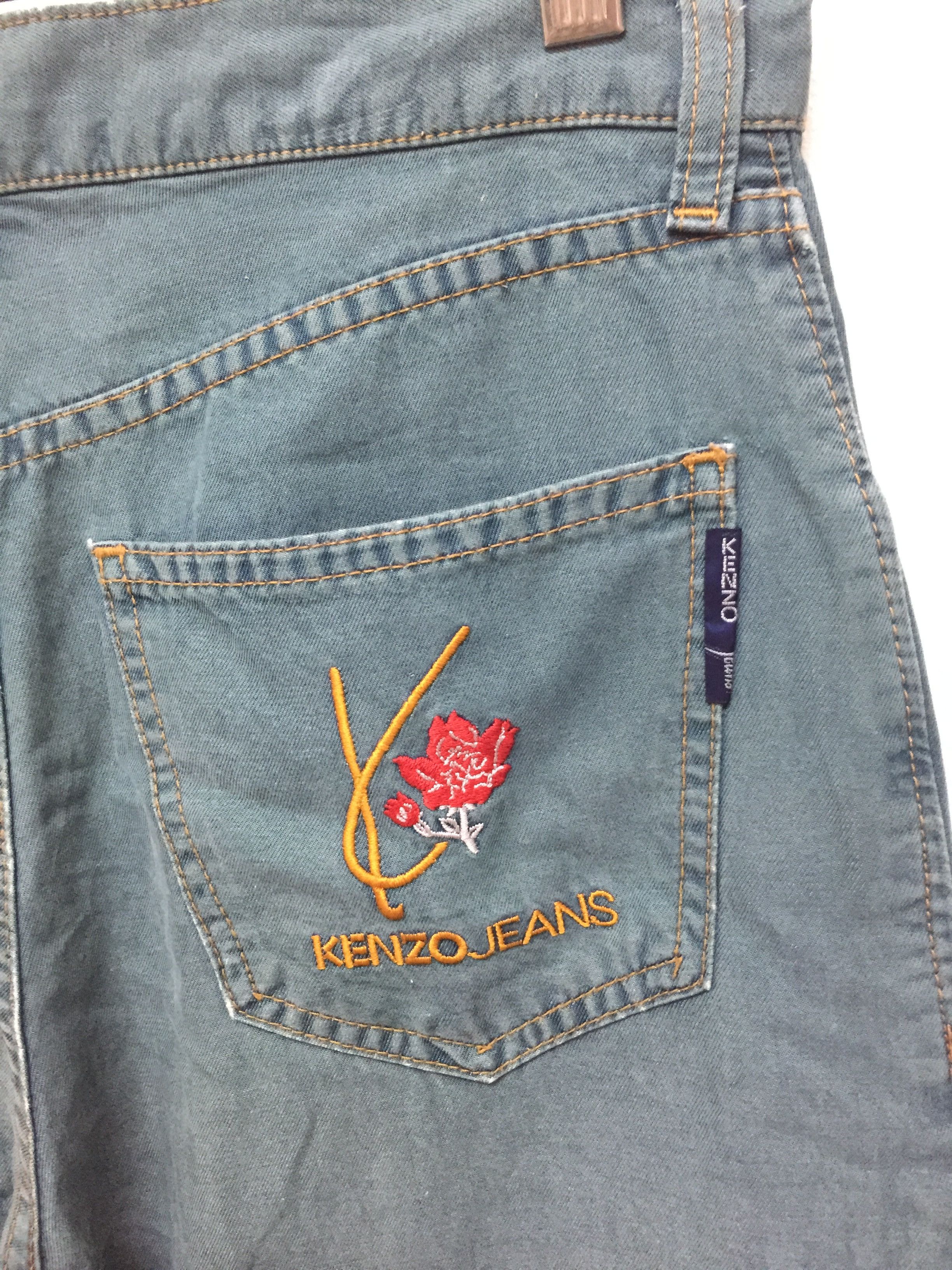 Kenzo Vtg KENZO Jeans embroidered flower back pocket Size US 29 - 5 Thumbnail