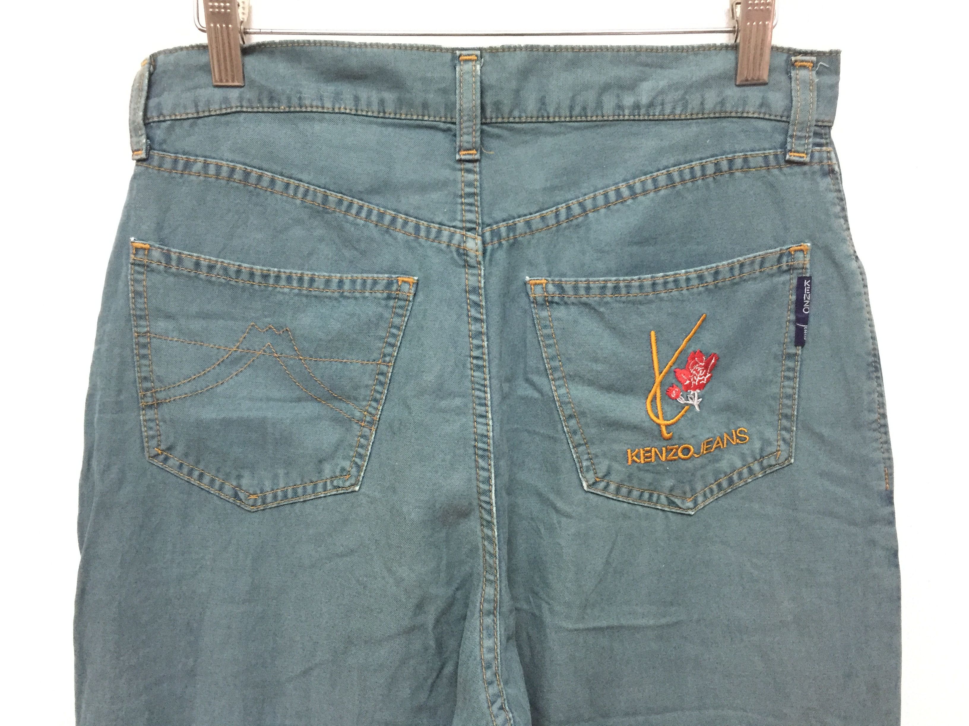 Kenzo Vtg KENZO Jeans embroidered flower back pocket Size US 29 - 4 Thumbnail