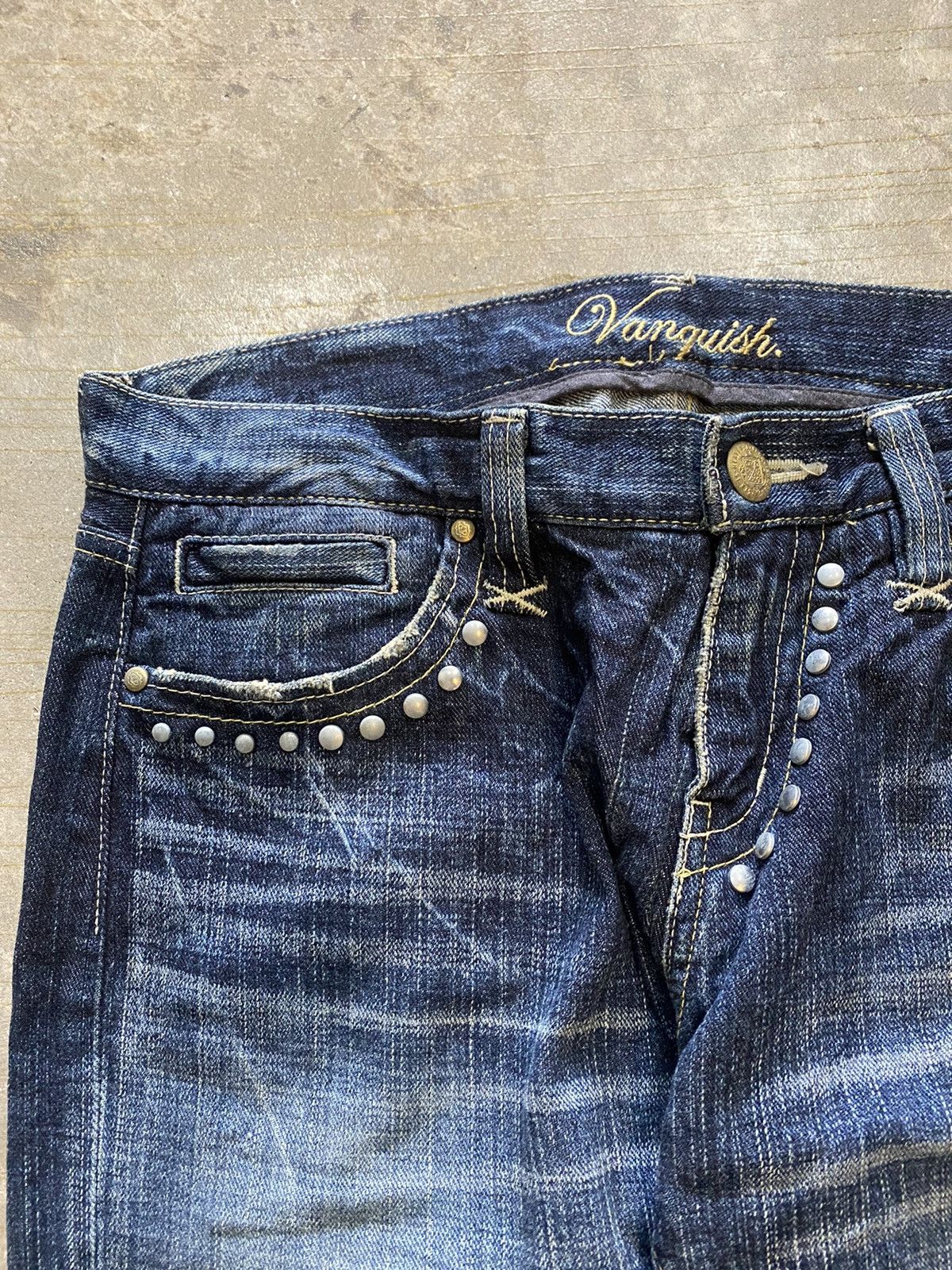 Vanquish Studded punk Distressed Denim Size US 31 - 7 Thumbnail