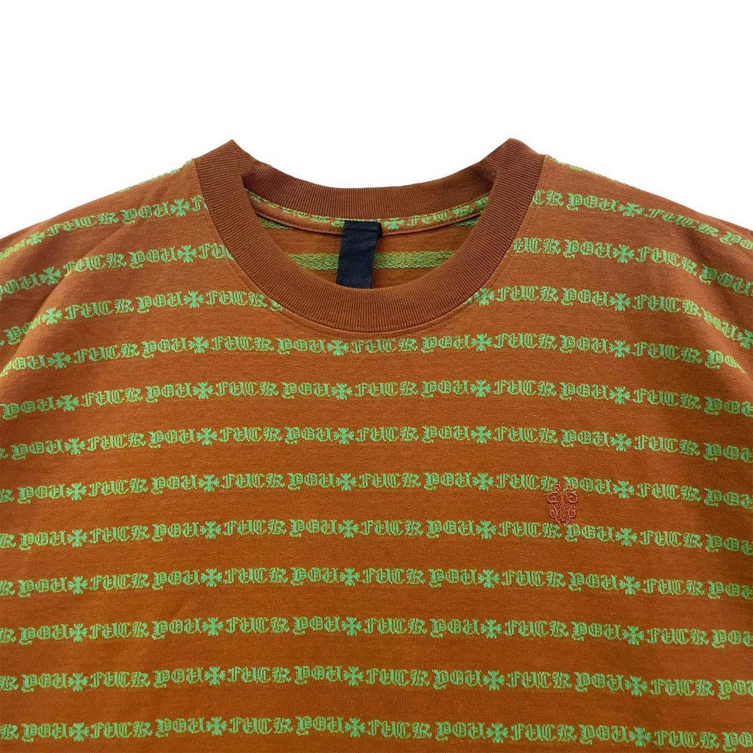 Chrome Hearts Chrome Hearts Brown Script Logo Stripe Short Sleeve Tee Size US L / EU 52-54 / 3 - 3 Thumbnail