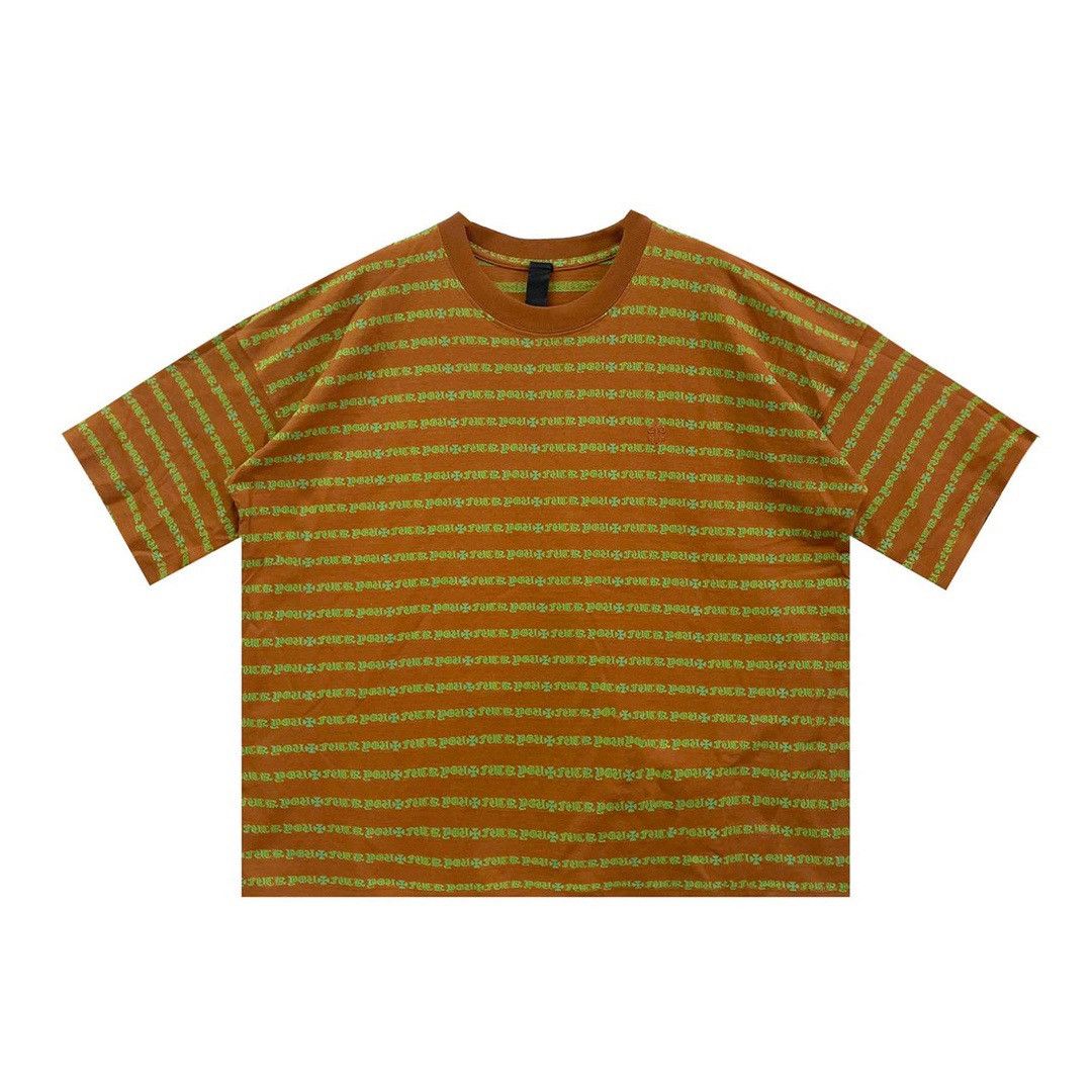 Chrome Hearts Chrome Hearts Brown Script Logo Stripe Short Sleeve Tee Size US L / EU 52-54 / 3 - 1 Thumbnail