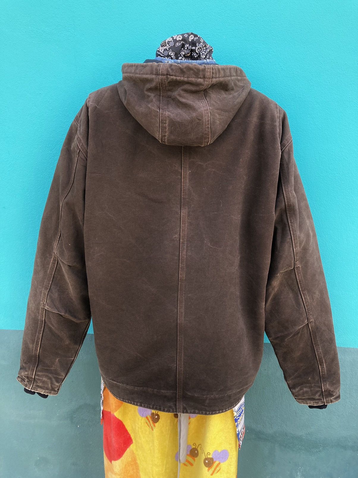 Carhartt × Vintage VINTAGE 1980s CARHART DARK BROWN HODIE JACKET Size US L / EU 52-54 / 3 - 2 Thumbnail