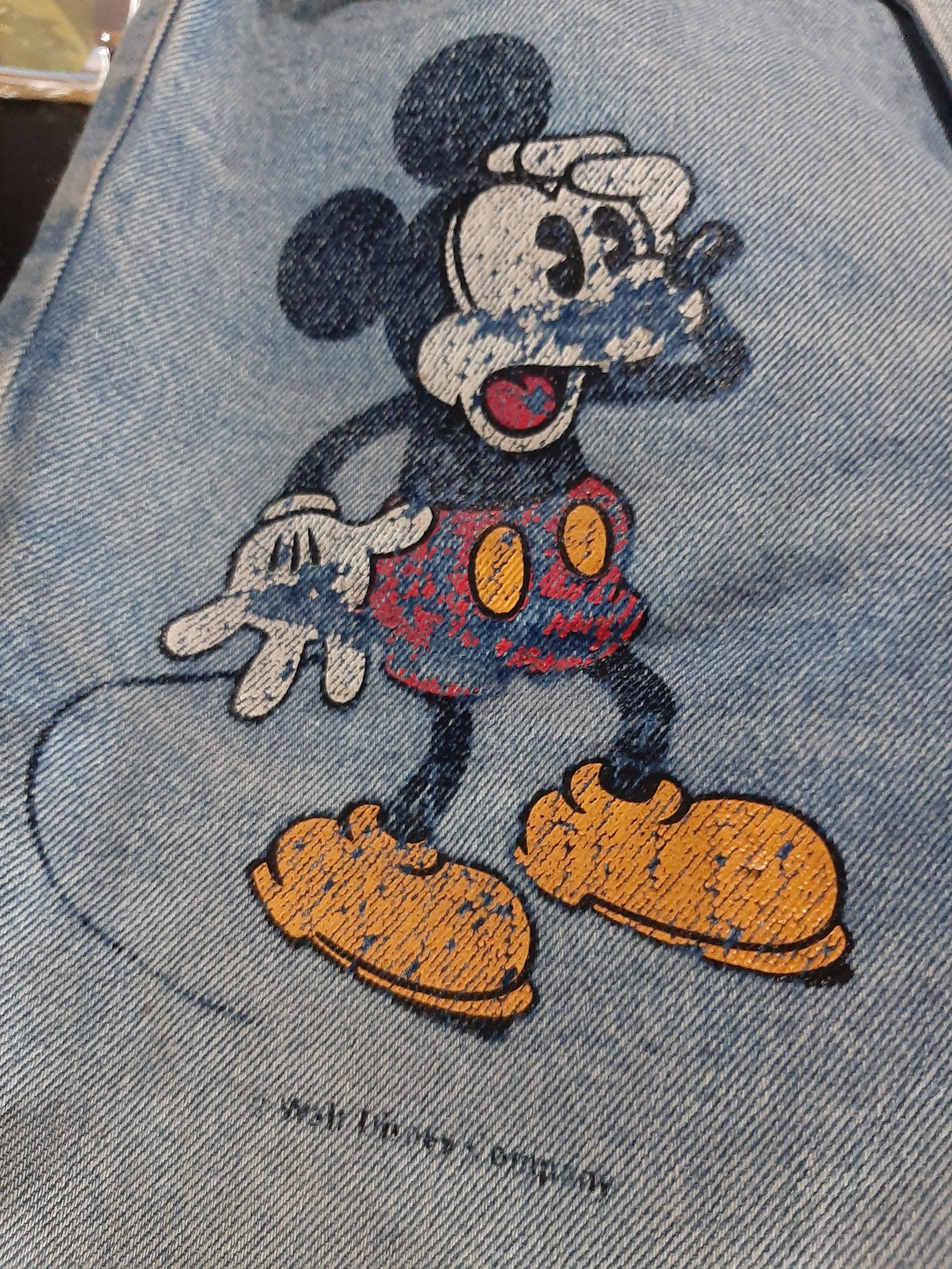Mickey Mouse × Vintage VINTAGE 90s MICKEY MOUSE EMBROIDERY SPELL OUT DENIM Size US 27 - 5 Thumbnail
