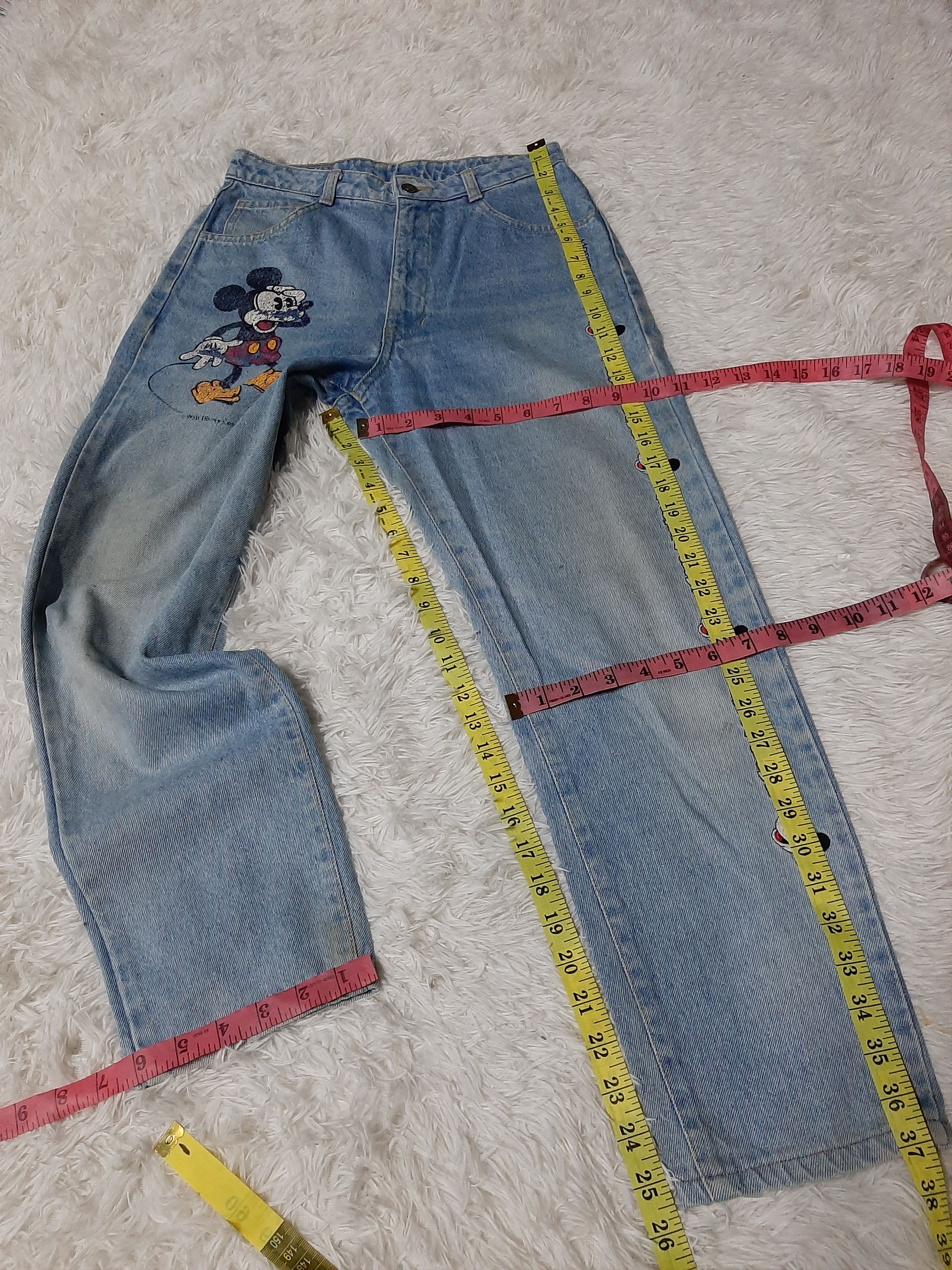Mickey Mouse × Vintage VINTAGE 90s MICKEY MOUSE EMBROIDERY SPELL OUT DENIM Size US 27 - 13 Thumbnail