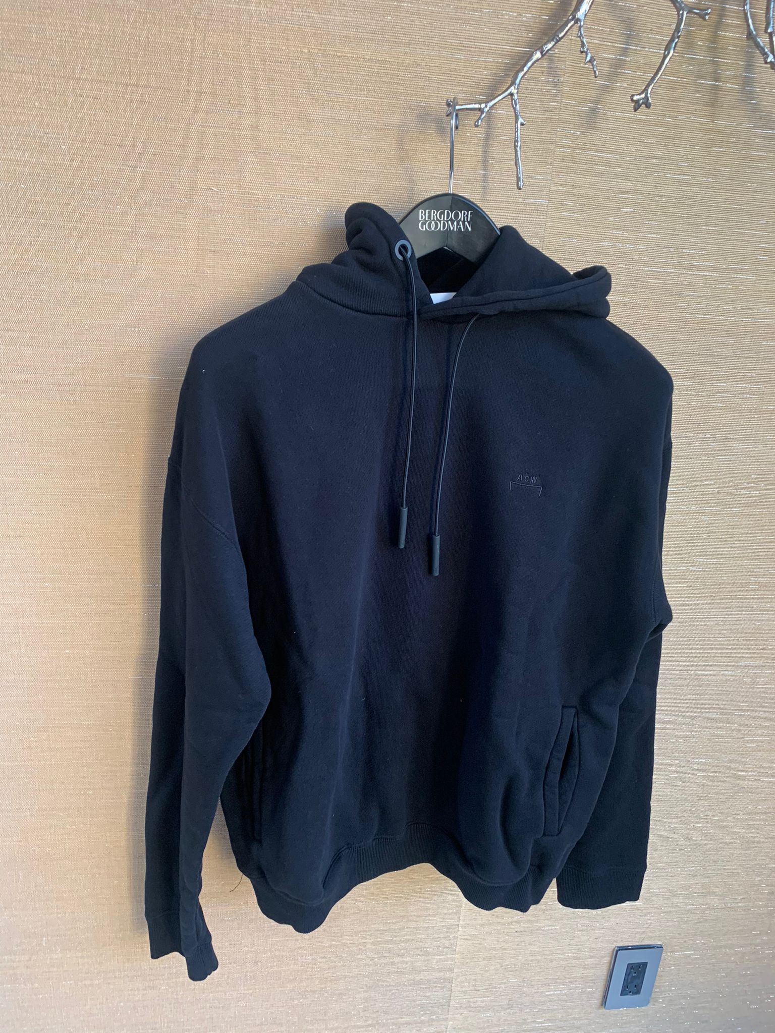image of A Cold Wall Cotton Loop Back Hoody In Black, Men's (Size Medium)