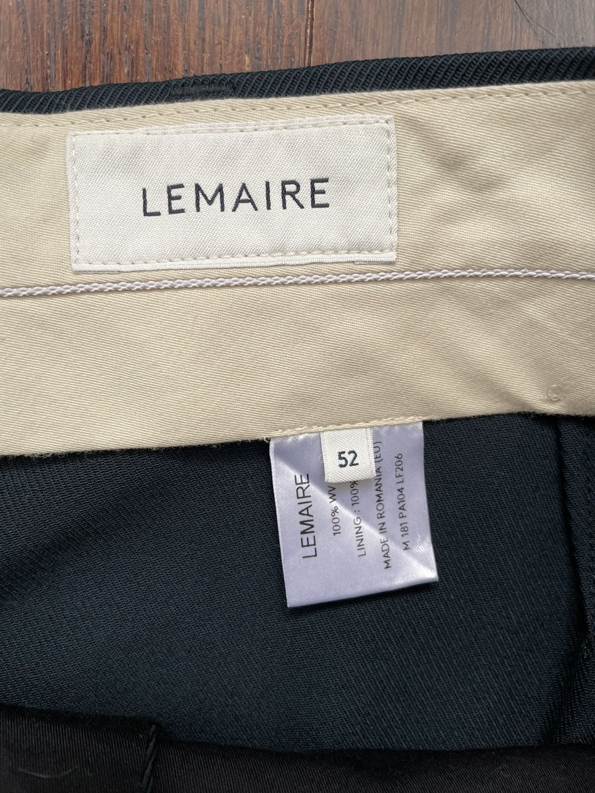 Lemaire Gabardine Work Pants Navy Blue
