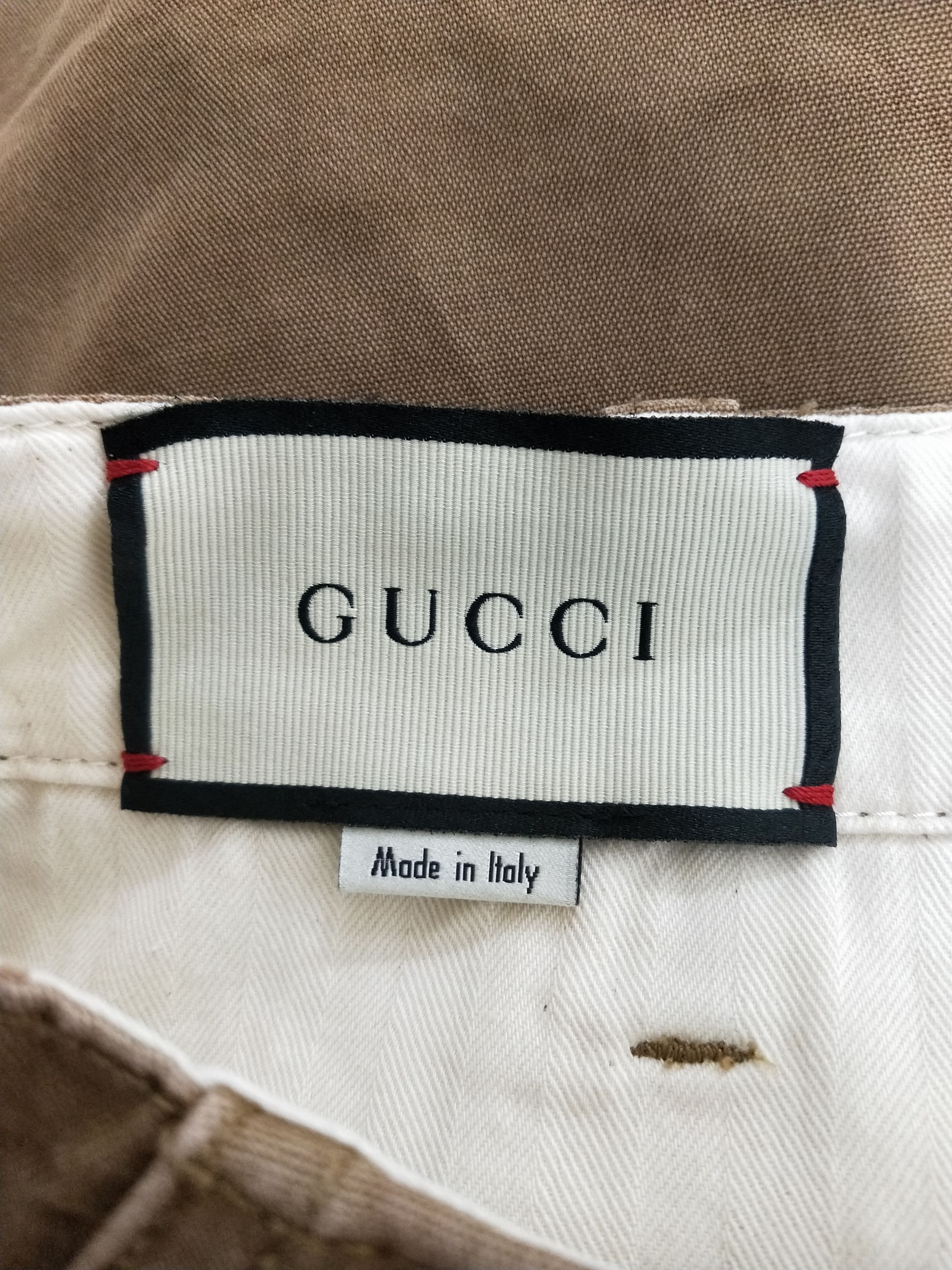 Gucci 'Koi Fish' Embroidered Khaki Pants Size US 30 / EU 46 - 4 Thumbnail