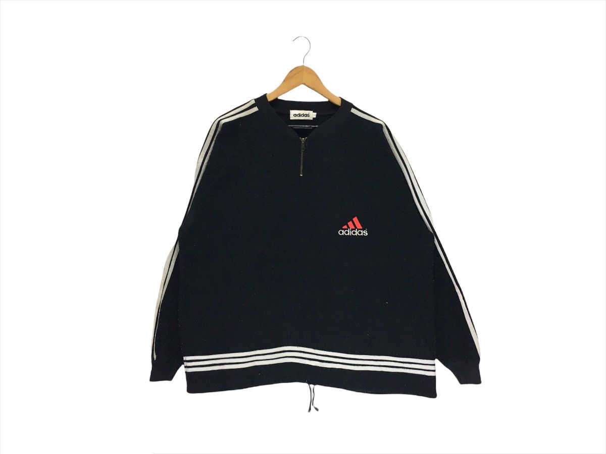 Adidas × Vintage Vintage Adidas Three Stripes Fleece Sweatshirt Size US L / EU 52-54 / 3 - 1 Thumbnail