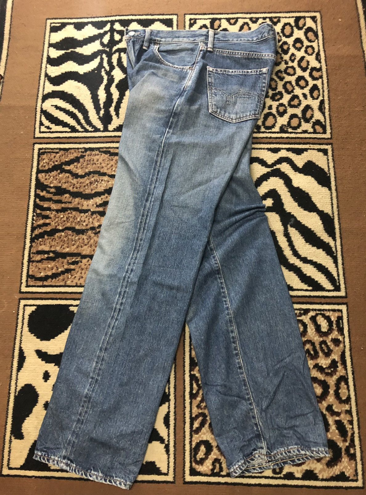 Japanese Brand × Vintage VINTAGE SELVEDGE SOMETHING S505 BLUE WASH DISTRESSED DENIM Size US 29 - 14 Thumbnail