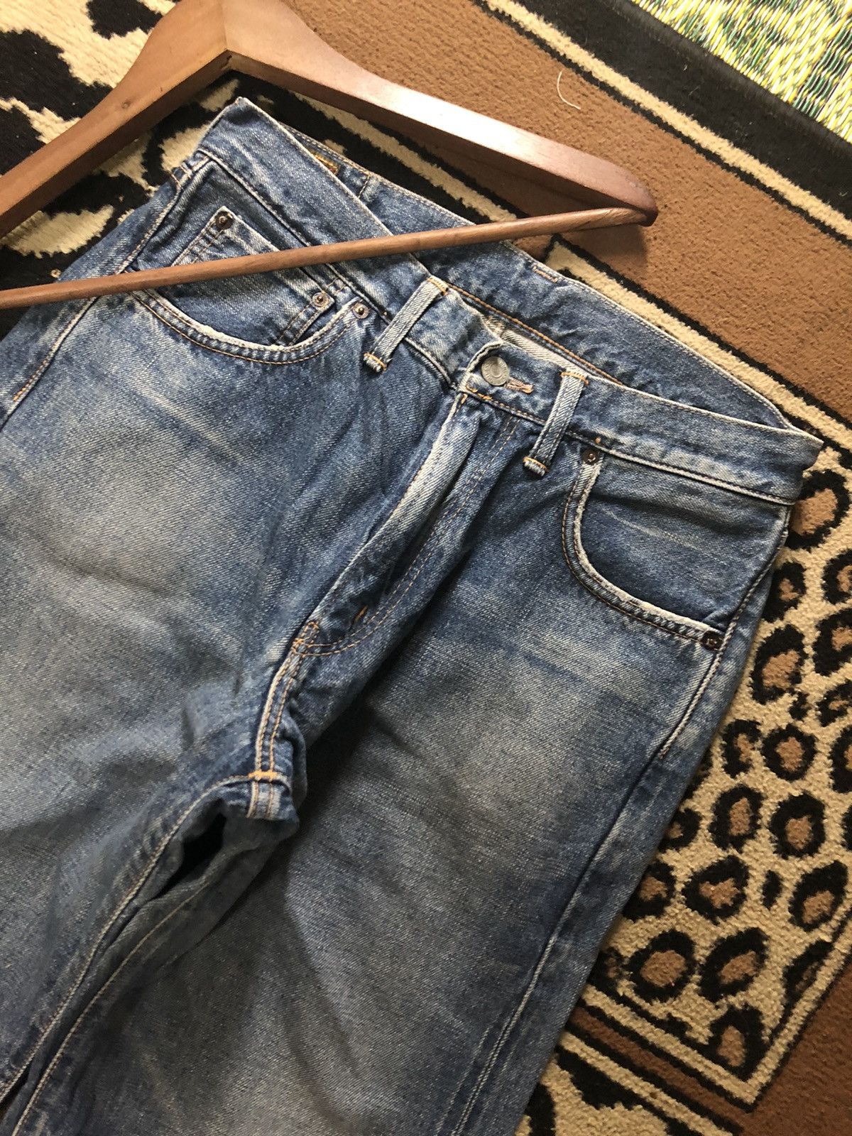 Japanese Brand × Vintage VINTAGE SELVEDGE SOMETHING S505 BLUE WASH DISTRESSED DENIM Size US 29 - 2 Thumbnail
