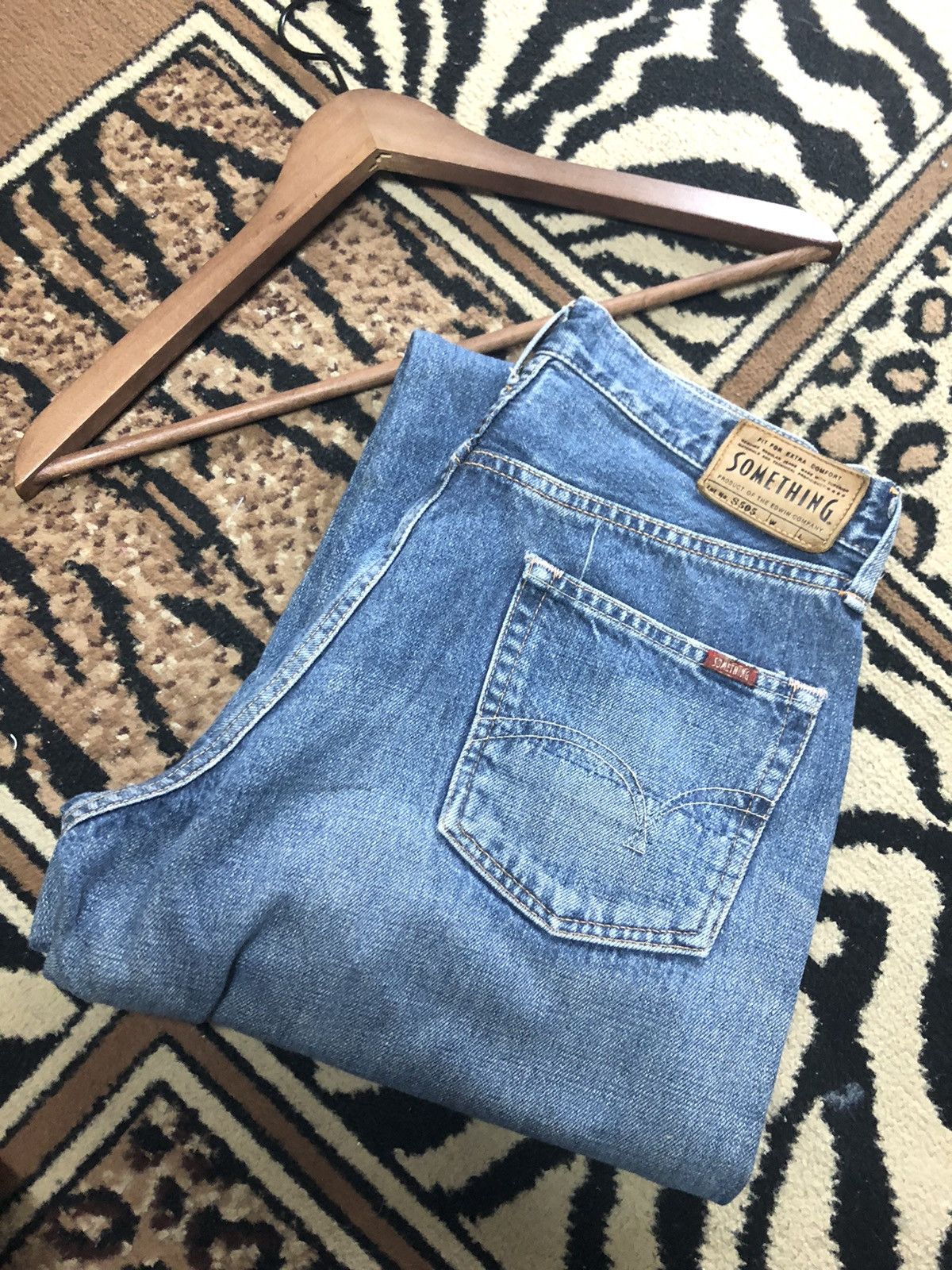 Japanese Brand × Vintage VINTAGE SELVEDGE SOMETHING S505 BLUE WASH DISTRESSED DENIM Size US 29 - 19 Thumbnail