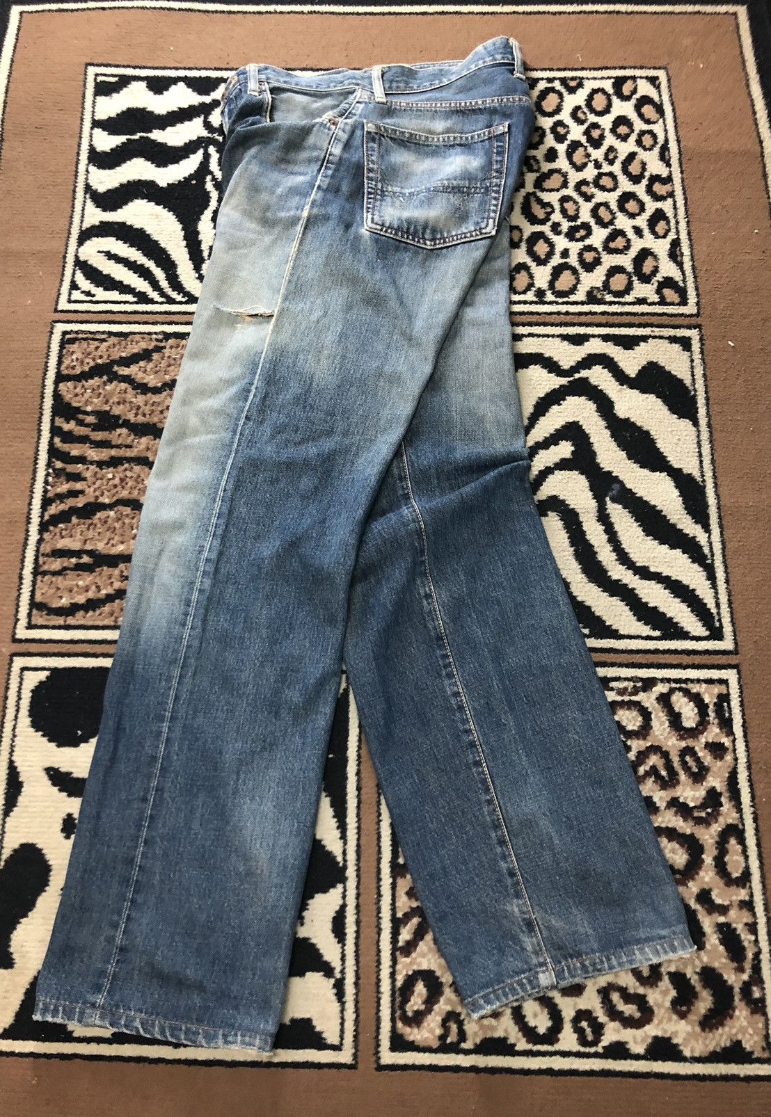 Edwin × Vintage VINTAGE SELVEDGE EDWIN 505x BLUE WASH DISTRESSED DENIM Size US 29 - 13 Thumbnail