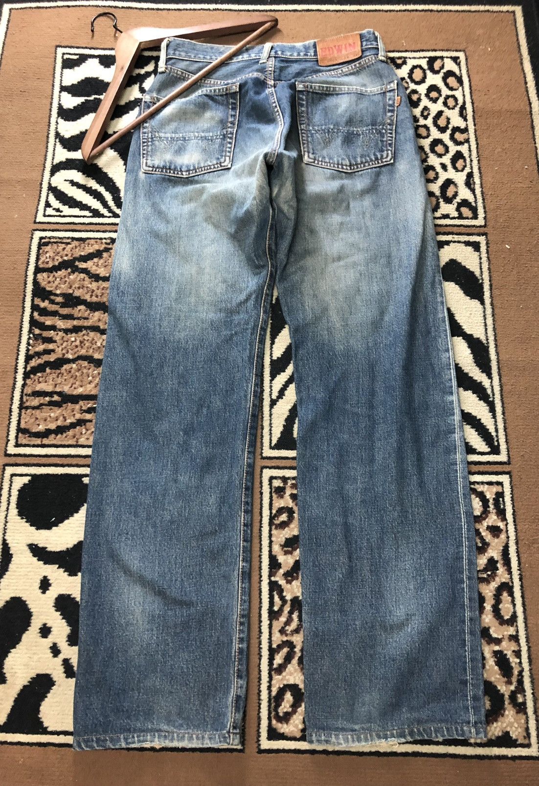 Edwin × Vintage VINTAGE SELVEDGE EDWIN 505x BLUE WASH DISTRESSED DENIM Size US 29 - 9 Thumbnail