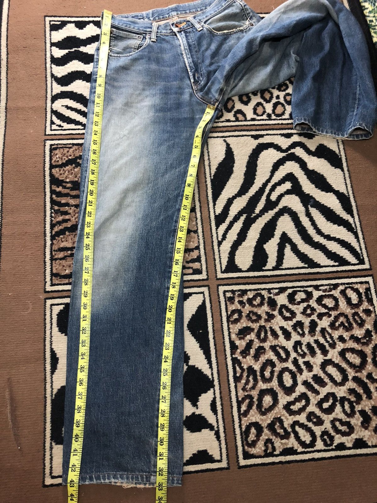 Edwin × Vintage VINTAGE SELVEDGE EDWIN 505x BLUE WASH DISTRESSED DENIM Size US 29 - 16 Thumbnail