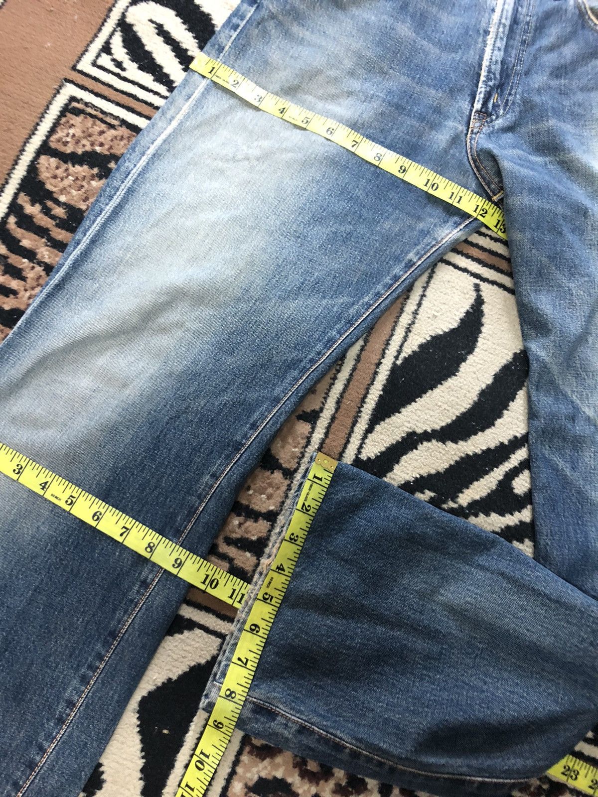 Edwin × Vintage VINTAGE SELVEDGE EDWIN 505x BLUE WASH DISTRESSED DENIM Size US 29 - 17 Thumbnail