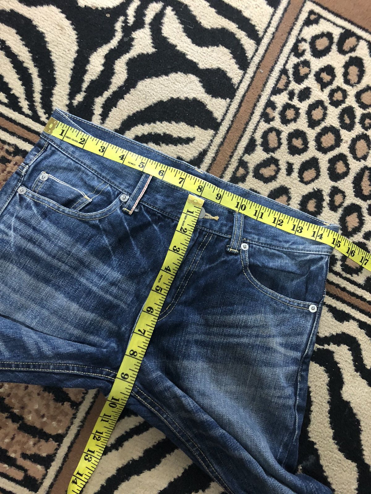 Designer × Japanese Brand × Salvage IENA SLOBE SELVEDGE QUARTER SHORT DENIM Size US 30 / EU 46 - 15 Thumbnail