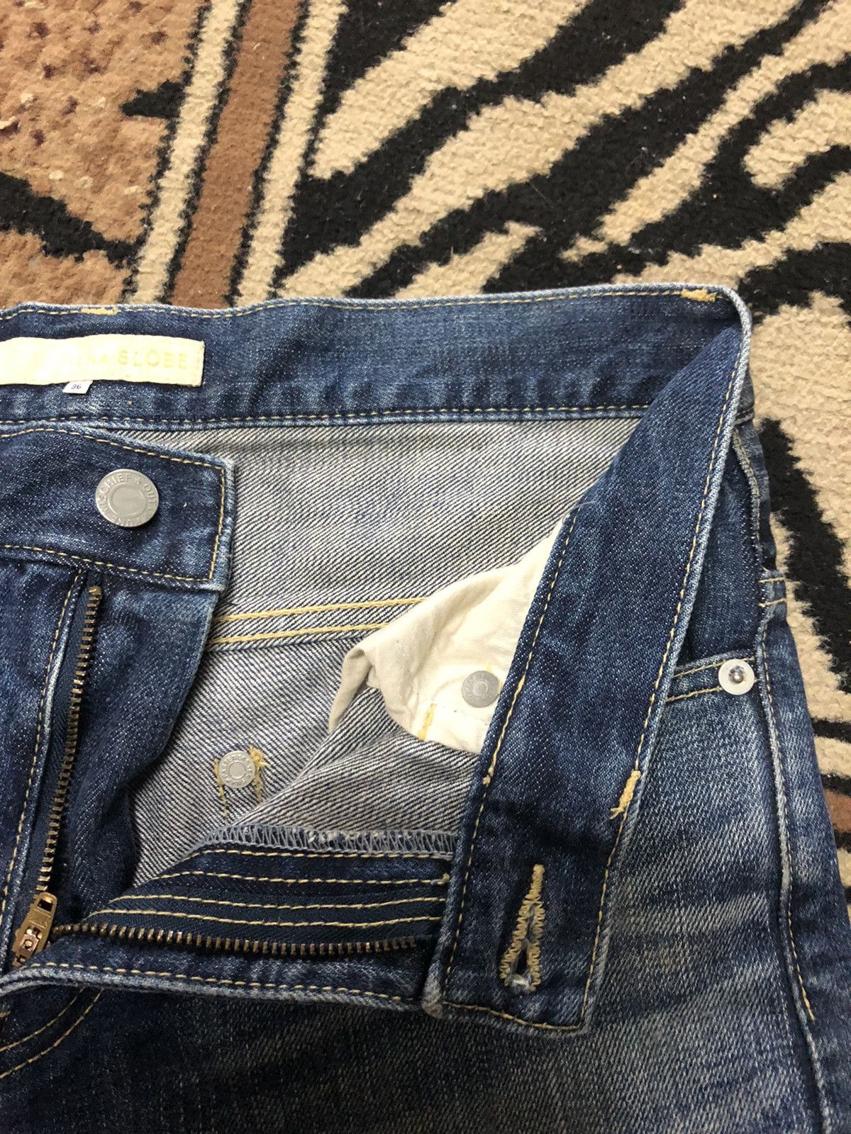 Designer × Japanese Brand × Salvage IENA SLOBE SELVEDGE QUARTER SHORT DENIM Size US 30 / EU 46 - 6 Thumbnail