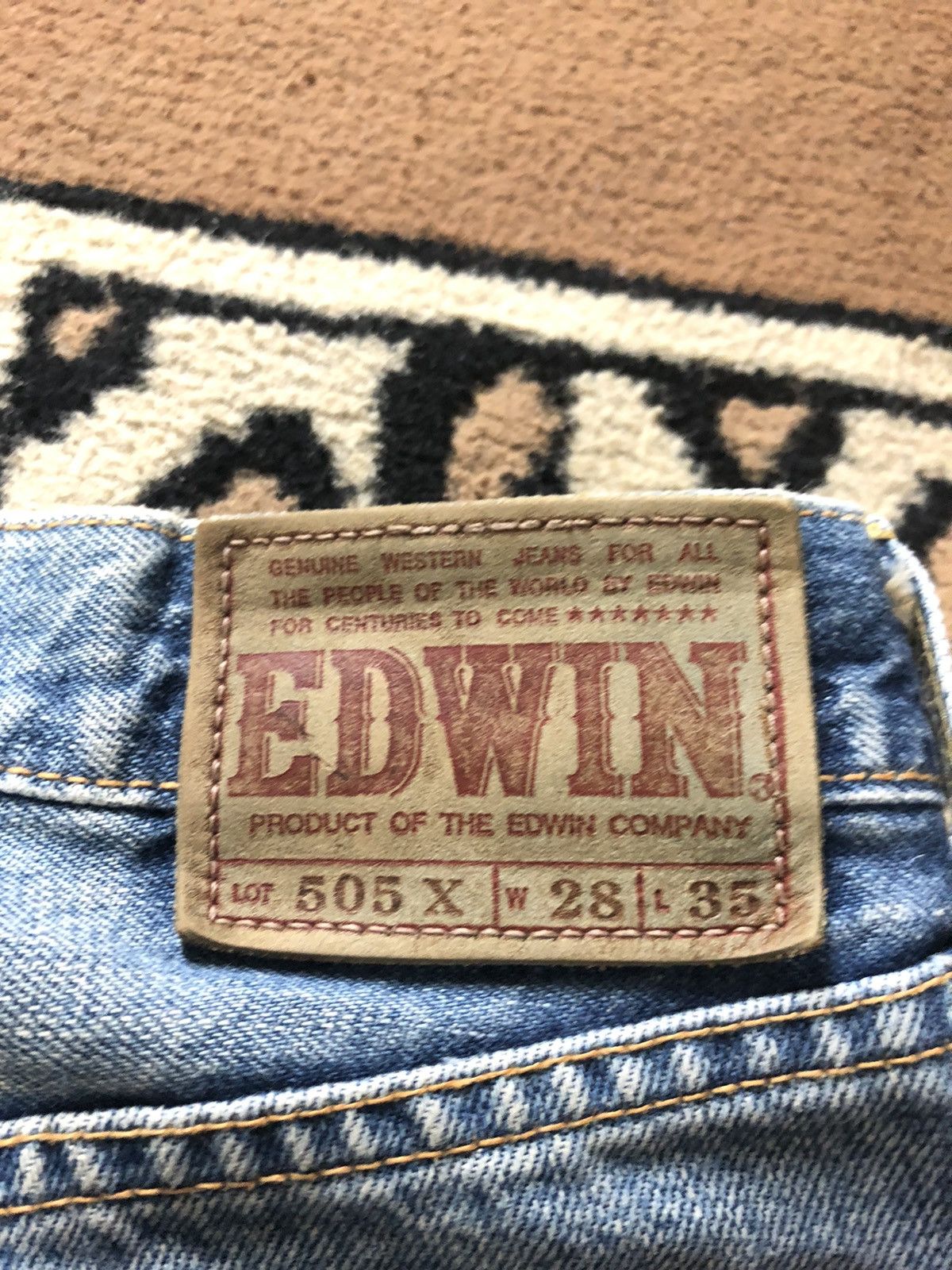 Edwin × Vintage VINTAGE SELVEDGE EDWIN 505x BLUE WASH DISTRESSED DENIM Size US 28 / EU 44 - 11 Thumbnail