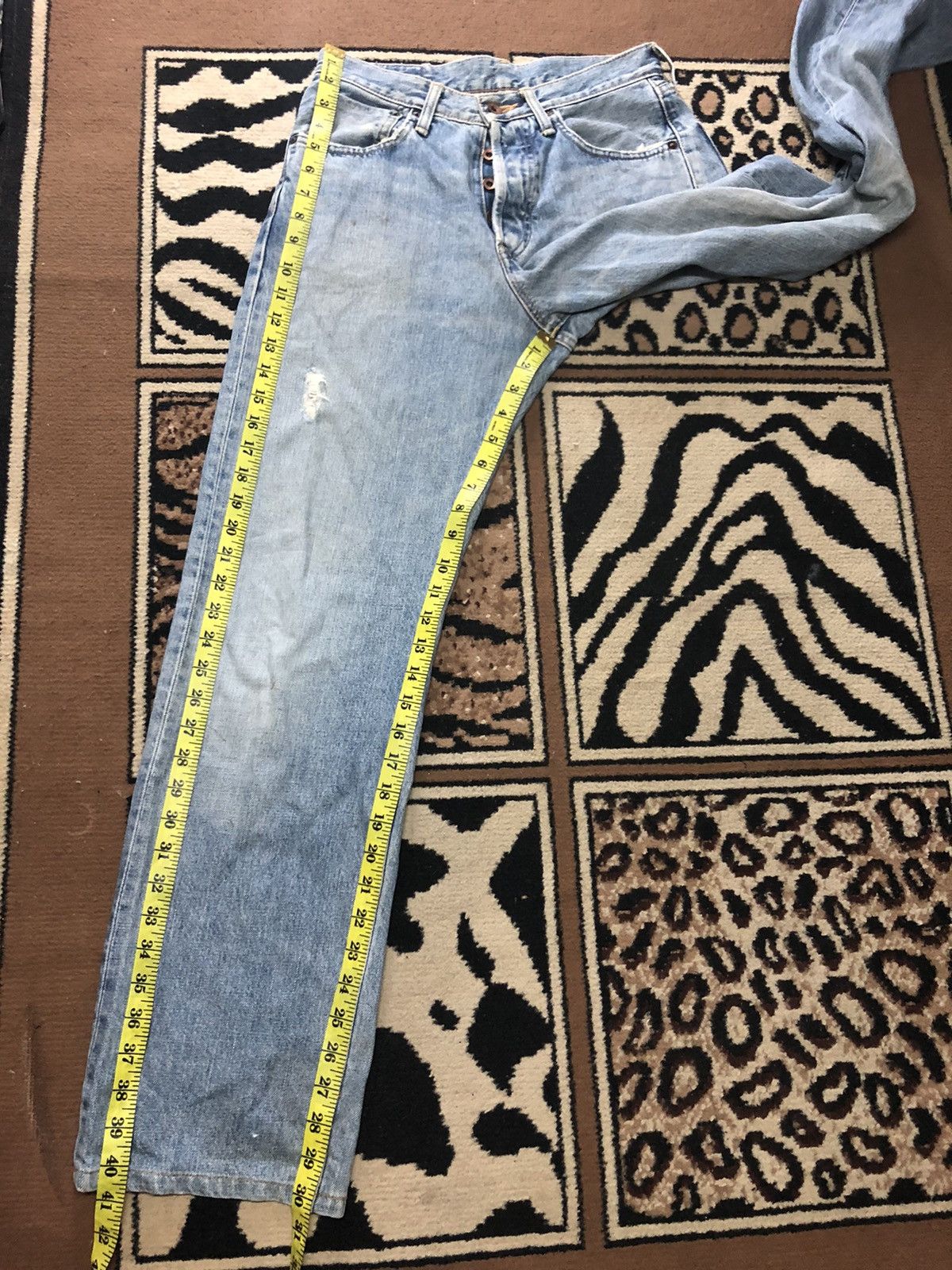 Edwin × Vintage VINTAGE SELVEDGE EDWIN 505x BLUE WASH DISTRESSED DENIM Size US 28 / EU 44 - 15 Thumbnail