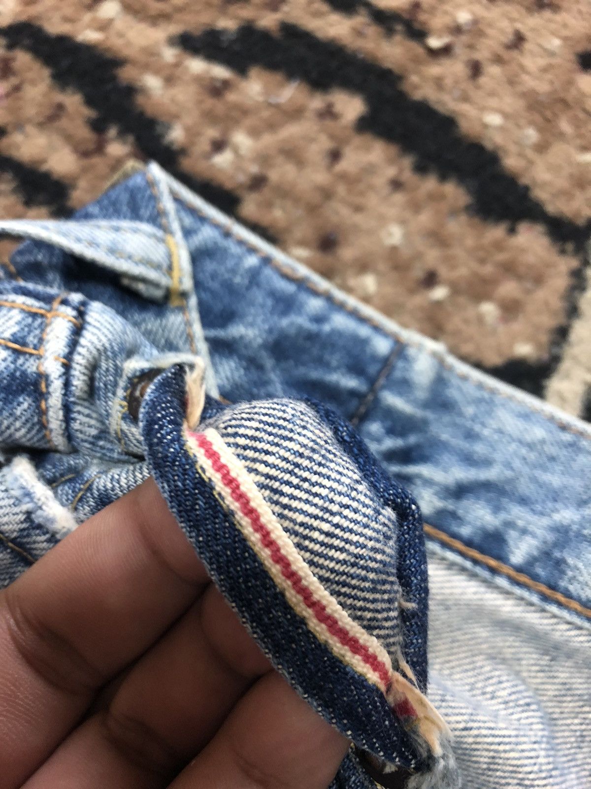 Edwin × Vintage VINTAGE SELVEDGE EDWIN 505x BLUE WASH DISTRESSED DENIM Size US 28 / EU 44 - 4 Thumbnail