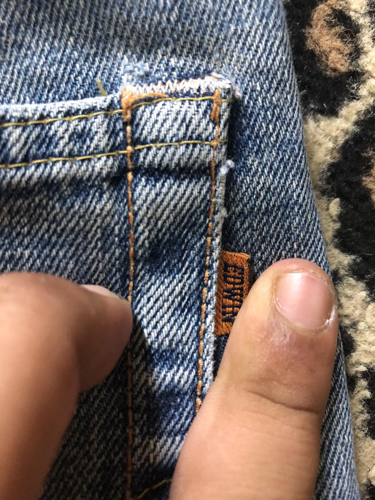 Edwin × Vintage VINTAGE SELVEDGE EDWIN 505x BLUE WASH DISTRESSED DENIM Size US 32 / EU 48 - 11 Thumbnail