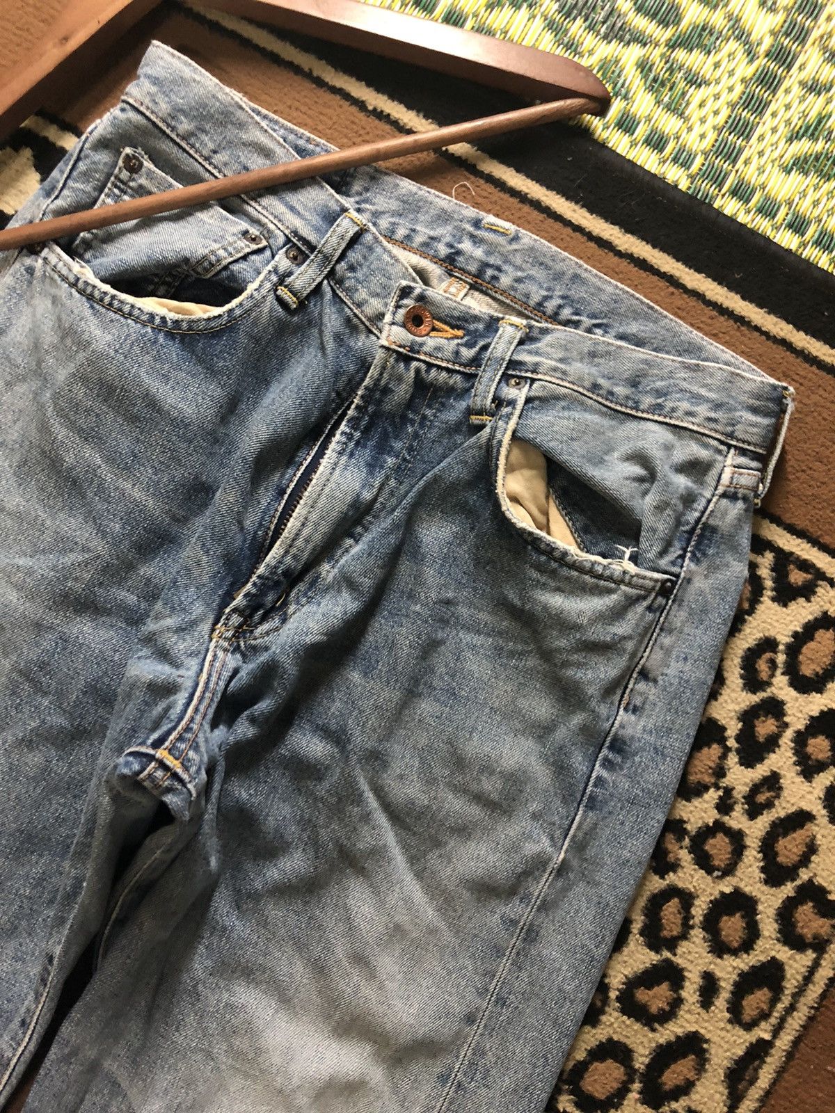 Edwin × Vintage VINTAGE SELVEDGE EDWIN 505x BLUE WASH DISTRESSED DENIM Size US 32 / EU 48 - 2 Thumbnail