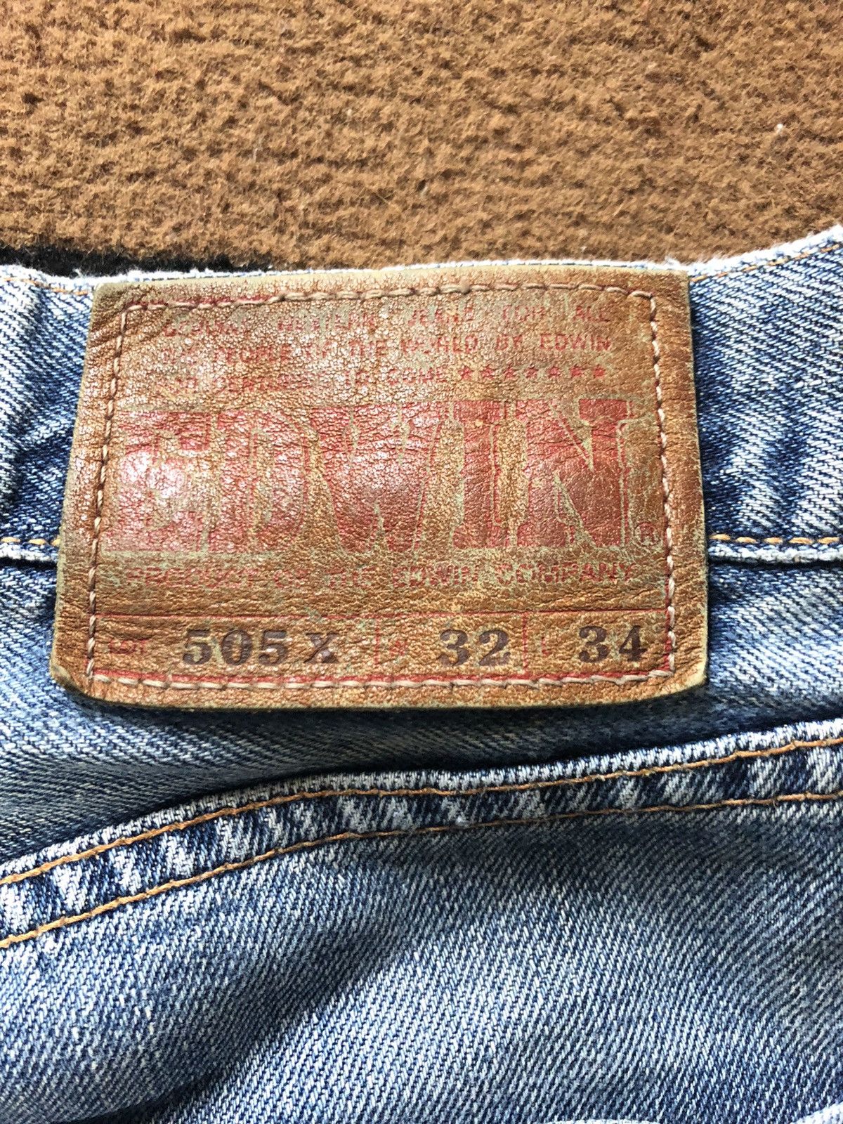 Edwin × Vintage VINTAGE SELVEDGE EDWIN 505x BLUE WASH DISTRESSED DENIM Size US 32 / EU 48 - 12 Thumbnail