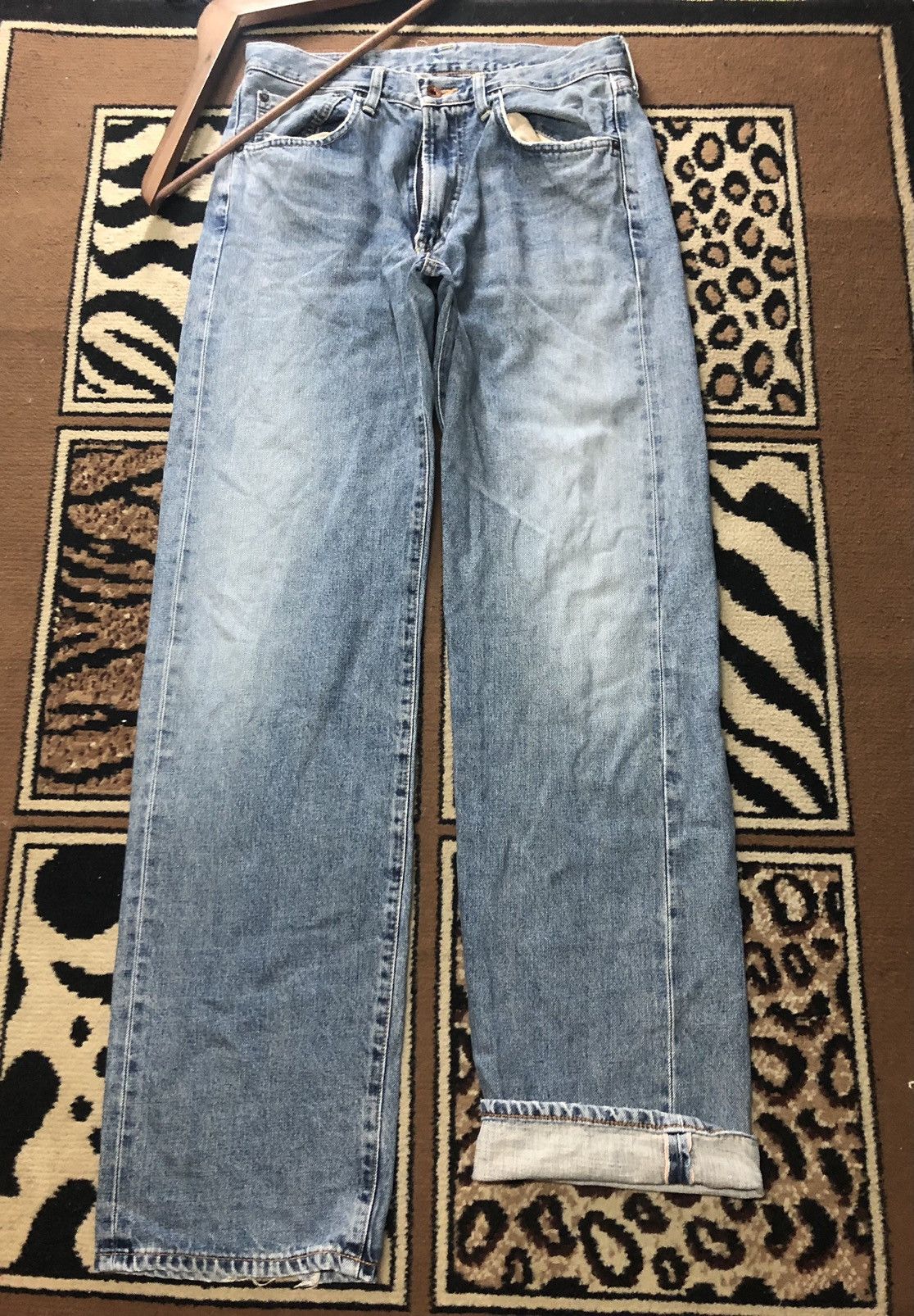 Edwin × Vintage VINTAGE SELVEDGE EDWIN 505x BLUE WASH DISTRESSED DENIM Size US 32 / EU 48 - 1 Thumbnail