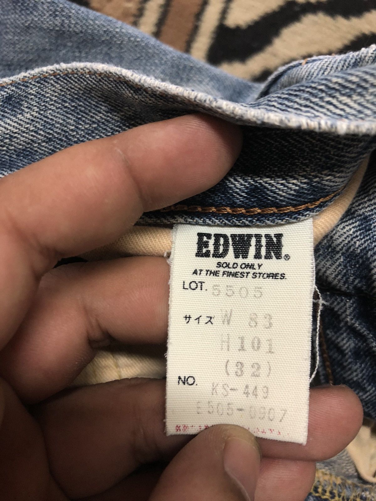 Edwin × Vintage VINTAGE SELVEDGE EDWIN 505x BLUE WASH DISTRESSED DENIM Size US 32 / EU 48 - 7 Thumbnail