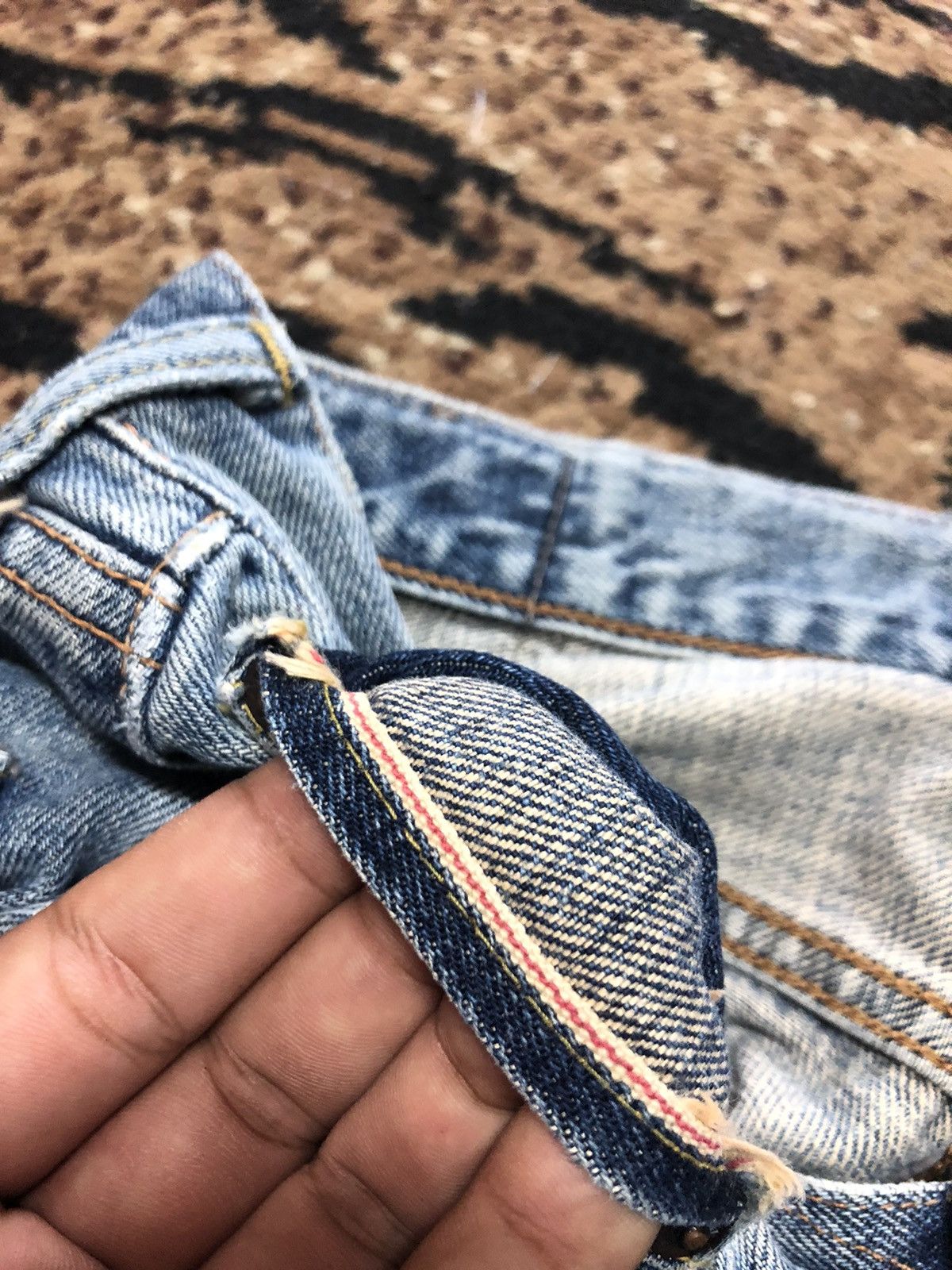 Edwin × Vintage VINTAGE SELVEDGE EDWIN 505x BLUE WASH DISTRESSED DENIM Size US 32 / EU 48 - 4 Thumbnail