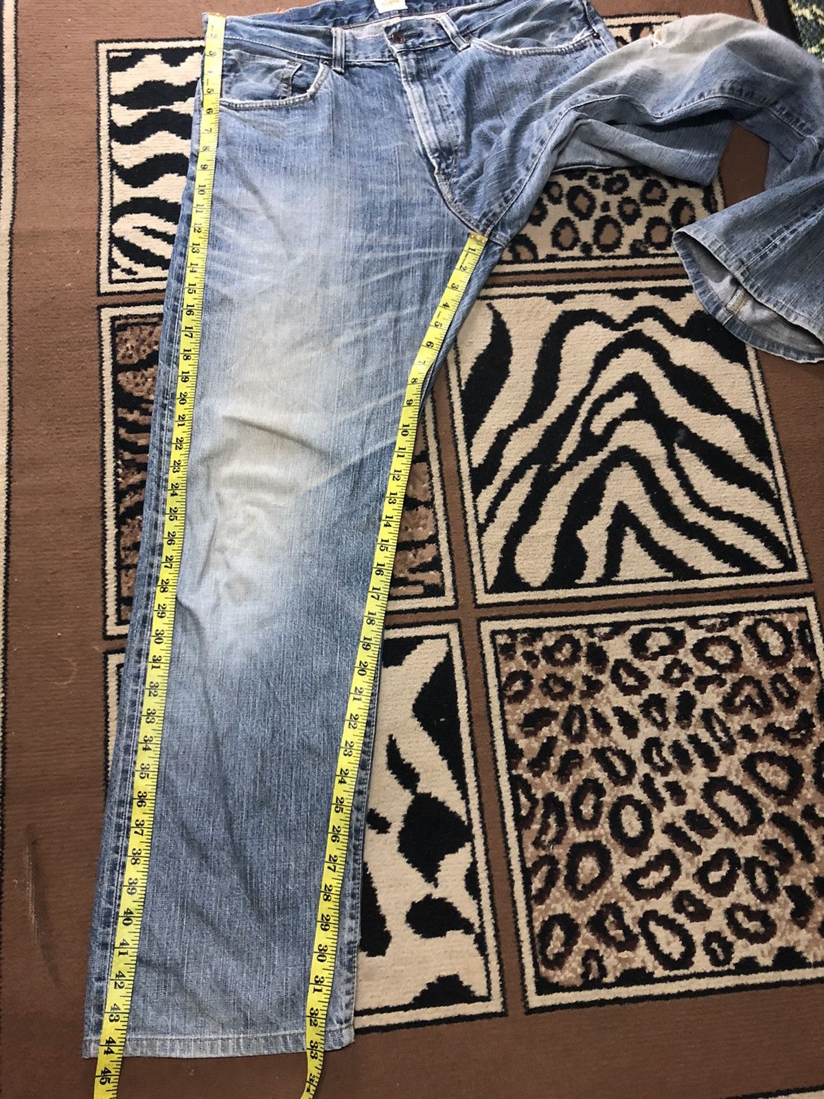 Edwin × Vintage VINTAGE SELVEDGE EDWIN 505z BLUE WASH DISTRESSED DENIM Size US 34 / EU 50 - 16 Thumbnail