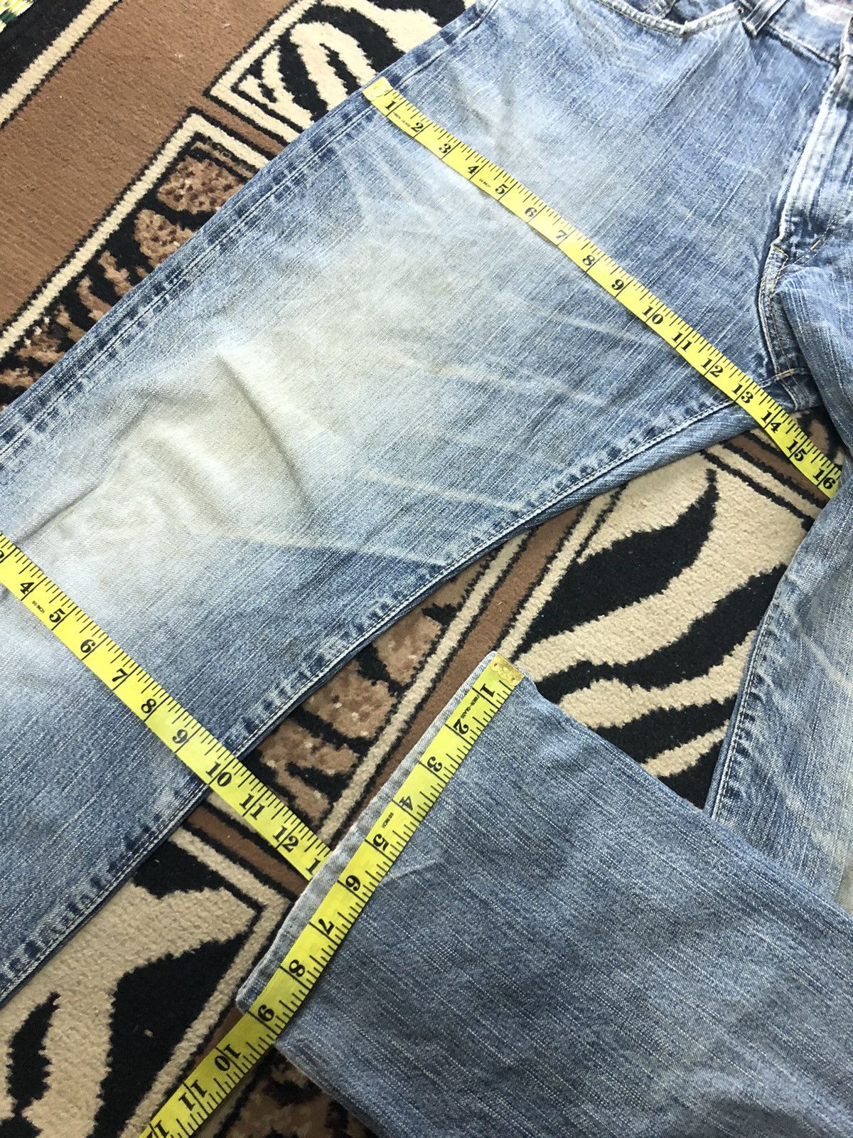 Edwin × Vintage VINTAGE SELVEDGE EDWIN 505z BLUE WASH DISTRESSED DENIM Size US 34 / EU 50 - 17 Thumbnail