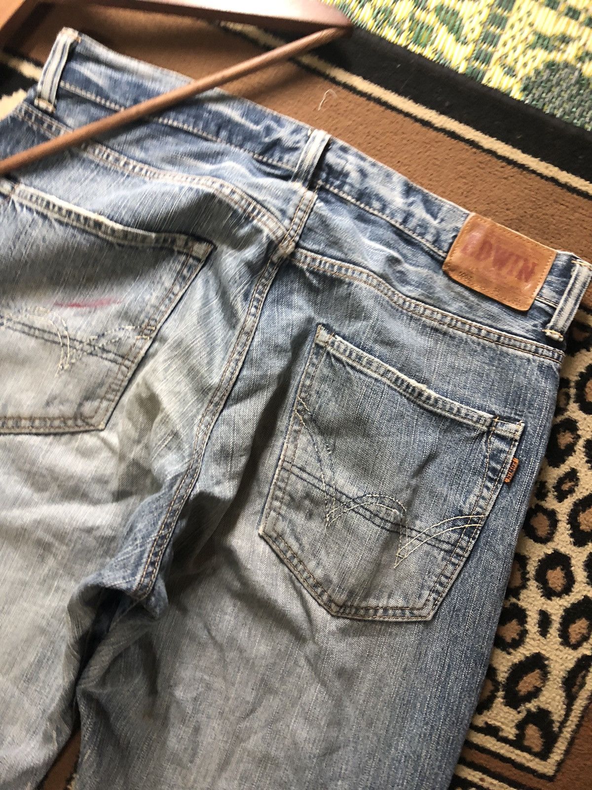 Edwin × Vintage VINTAGE SELVEDGE EDWIN 505z BLUE WASH DISTRESSED DENIM Size US 34 / EU 50 - 10 Thumbnail