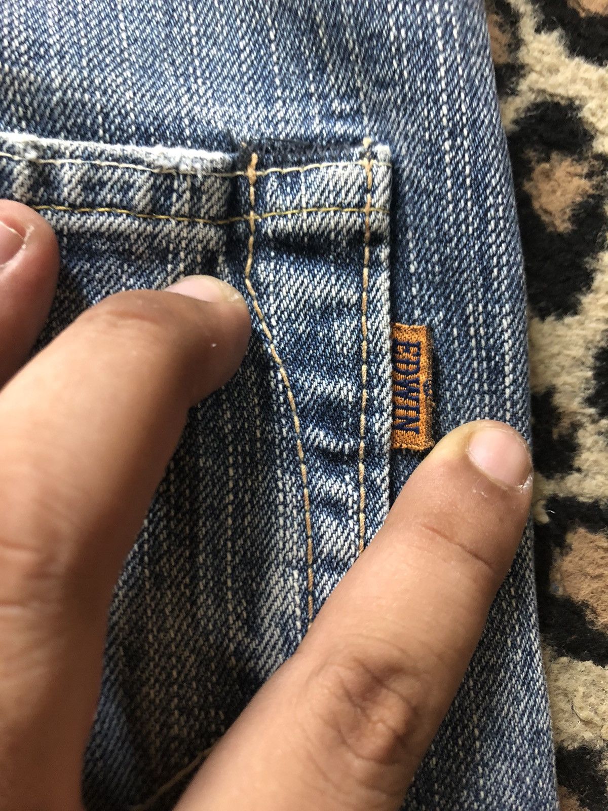Edwin × Vintage VINTAGE SELVEDGE EDWIN 505z BLUE WASH DISTRESSED DENIM Size US 34 / EU 50 - 11 Thumbnail