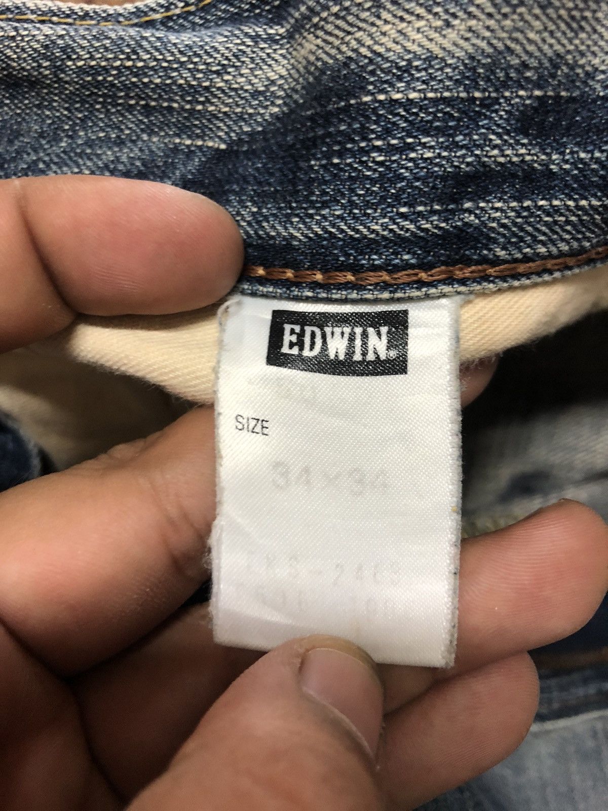 Edwin × Vintage VINTAGE SELVEDGE EDWIN 505z BLUE WASH DISTRESSED DENIM Size US 34 / EU 50 - 6 Thumbnail
