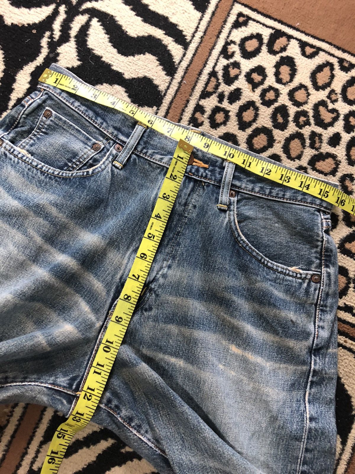 Edwin × Vintage VINTAGE SELVEDGE EDWIN 505 BLUE WASH DISTRESED GRUNGE DENIM Size US 31 - 15 Thumbnail