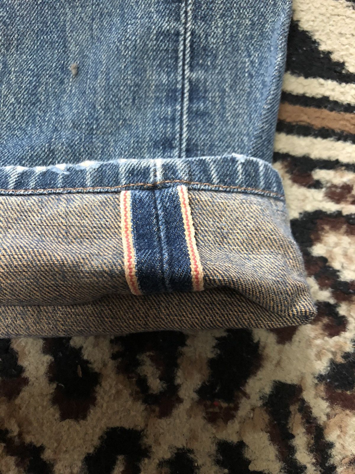Edwin × Vintage VINTAGE SELVEDGE EDWIN 505 BLUE WASH DISTRESED GRUNGE DENIM Size US 31 - 3 Thumbnail