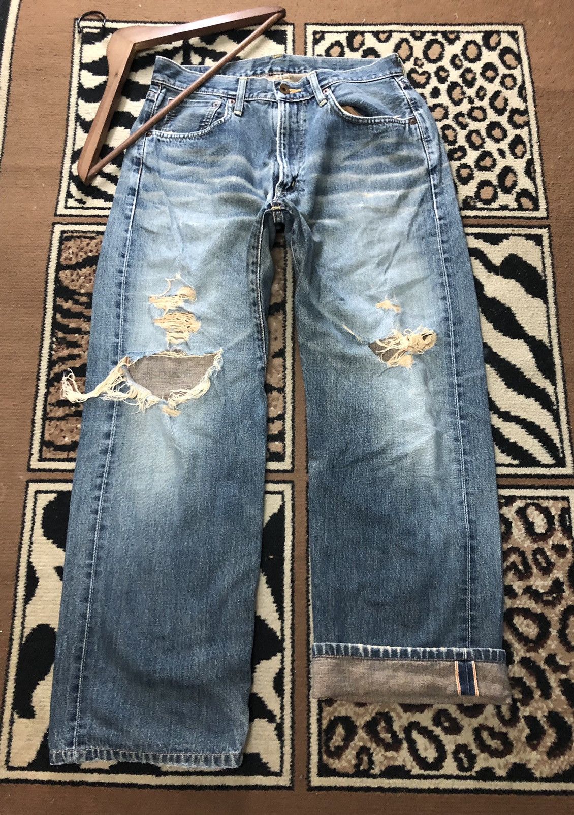 y2k grunge edwin 505 crash jeans wide