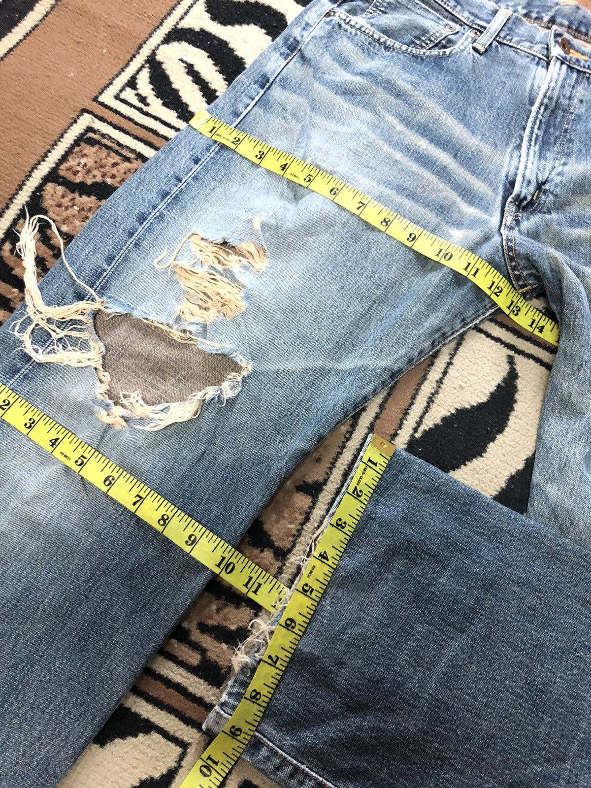 Edwin × Vintage VINTAGE SELVEDGE EDWIN 505 BLUE WASH DISTRESED GRUNGE DENIM Size US 31 - 17 Thumbnail