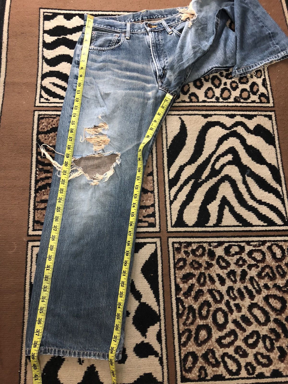 Edwin × Vintage VINTAGE SELVEDGE EDWIN 505 BLUE WASH DISTRESED GRUNGE DENIM Size US 31 - 16 Thumbnail