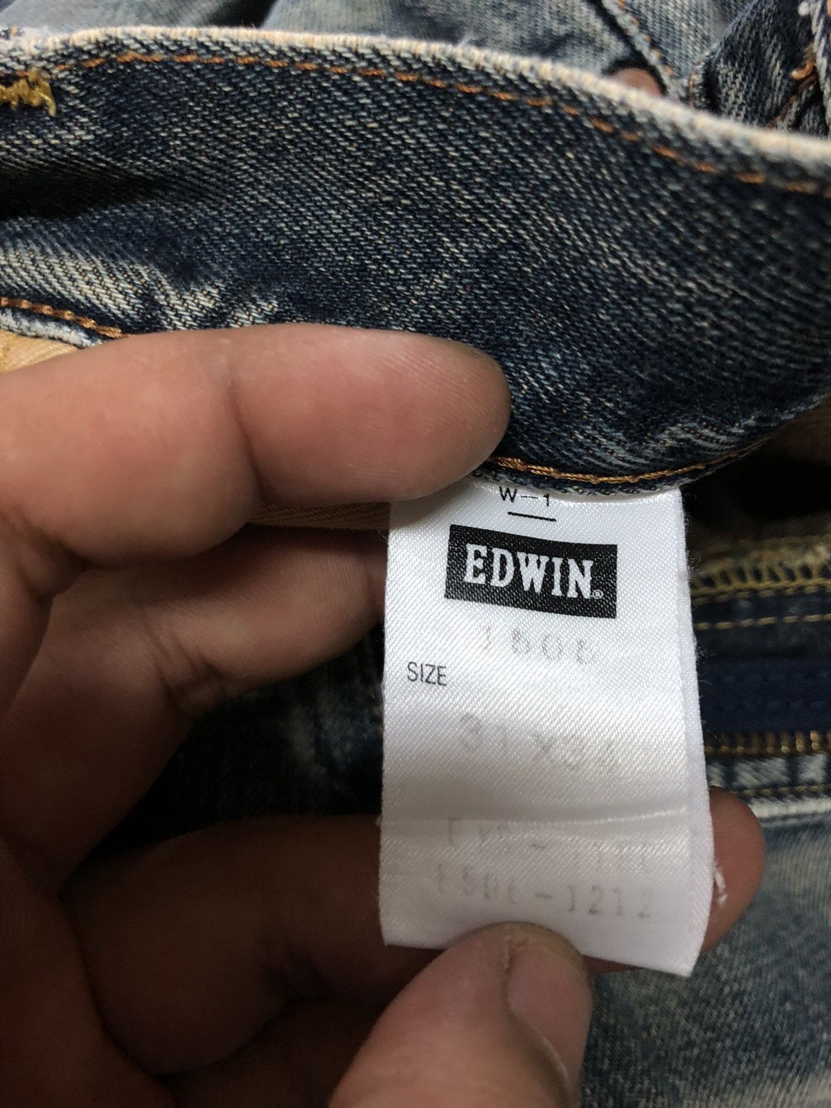 Edwin × Vintage VINTAGE SELVEDGE EDWIN 505 BLUE WASH DISTRESED GRUNGE DENIM Size US 31 - 7 Thumbnail