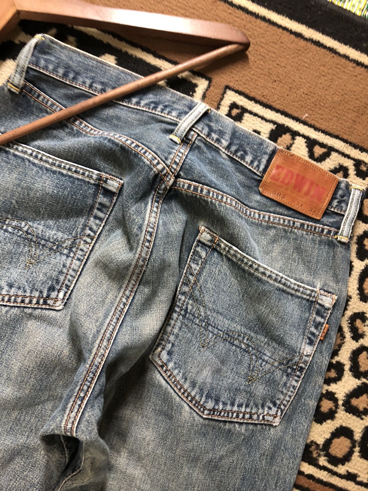 Edwin × Vintage VINTAGE SELVEDGE EDWIN 505 BLUE WASH DISTRESED GRUNGE DENIM Size US 31 - 10 Thumbnail
