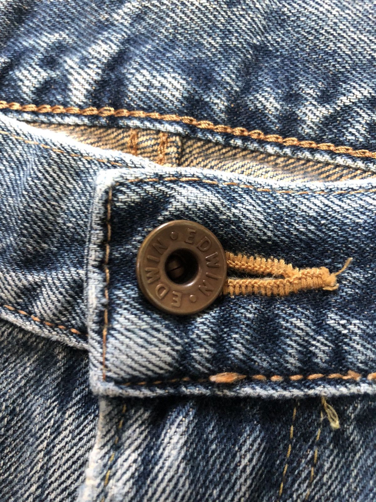 Edwin × Vintage VINTAGE SELVEDGE EDWIN 505 BLUE WASH DISTRESED GRUNGE DENIM Size US 31 - 5 Thumbnail