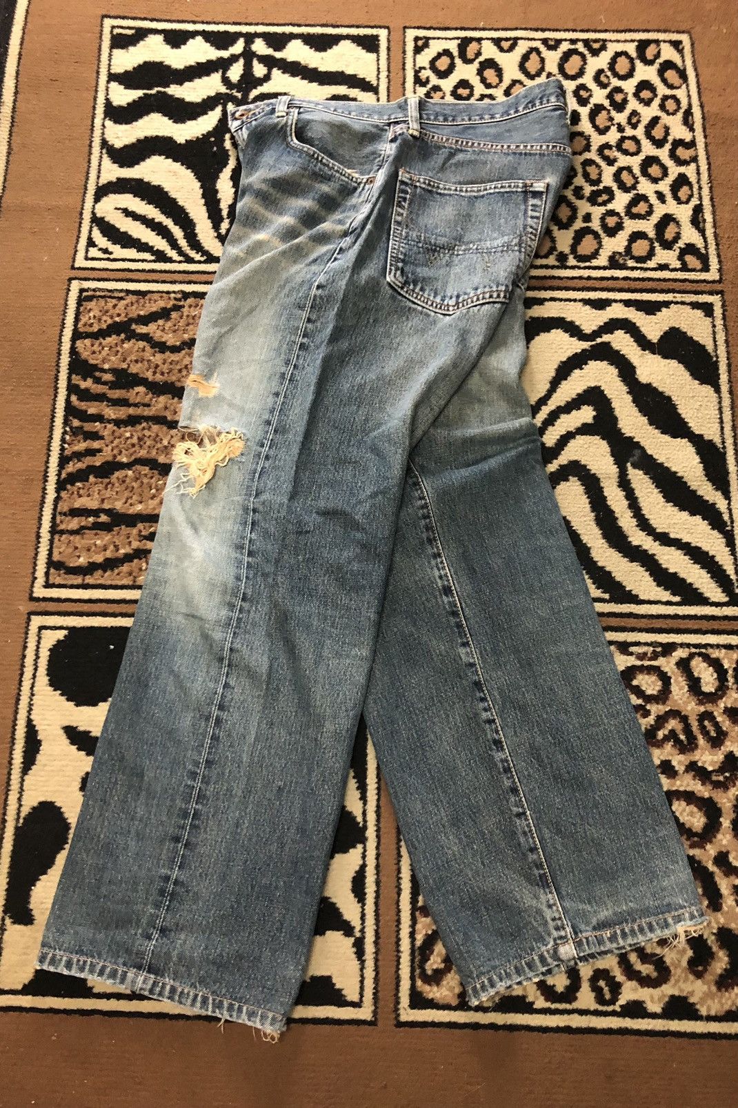 Edwin × Vintage VINTAGE SELVEDGE EDWIN 505 BLUE WASH DISTRESED GRUNGE DENIM Size US 31 - 13 Thumbnail
