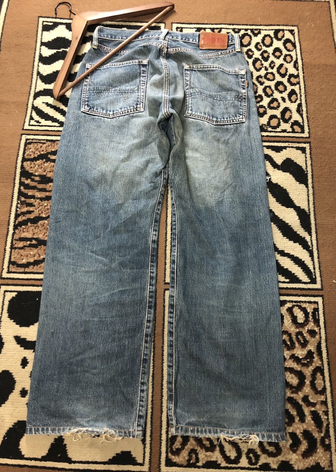 Edwin × Vintage VINTAGE SELVEDGE EDWIN 505 BLUE WASH DISTRESED GRUNGE DENIM Size US 31 - 9 Thumbnail