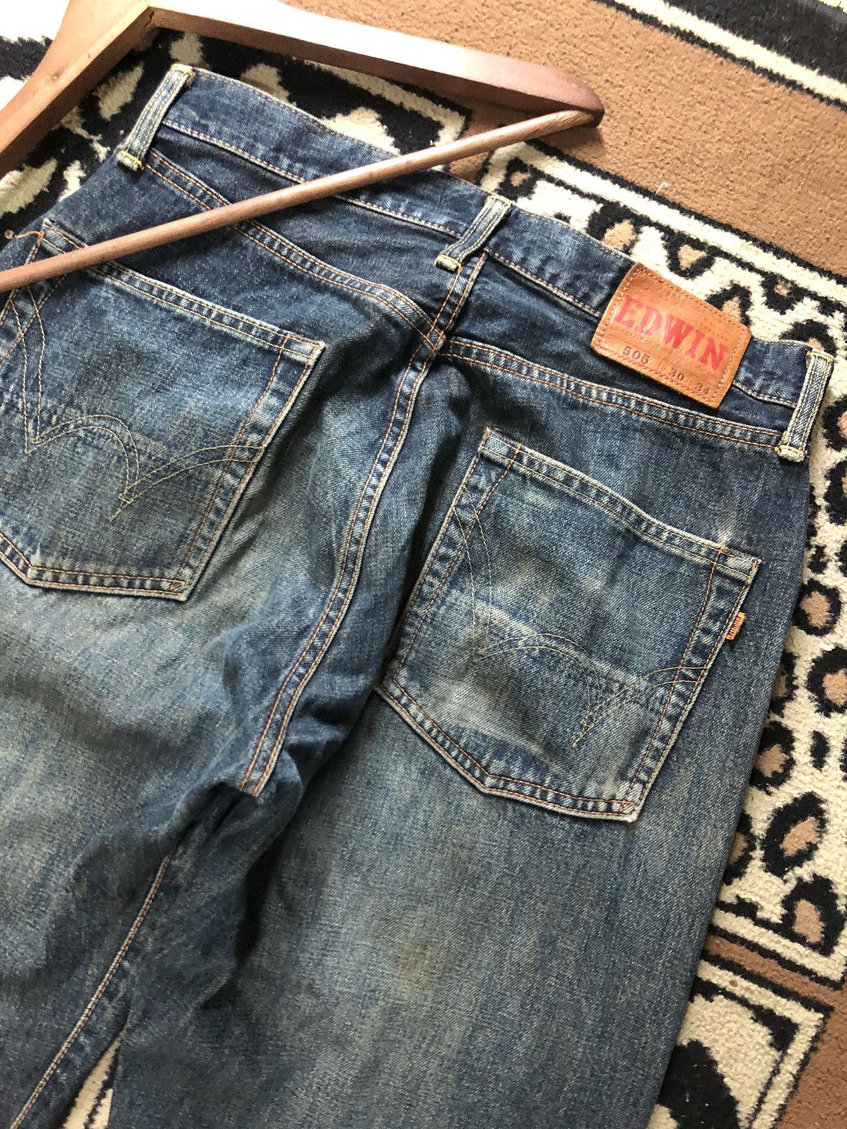Edwin × Vintage VINTAGE SELVEDGE EDWIN 505 DISTRESSED DENIM Size US 30 / EU 46 - 11 Thumbnail